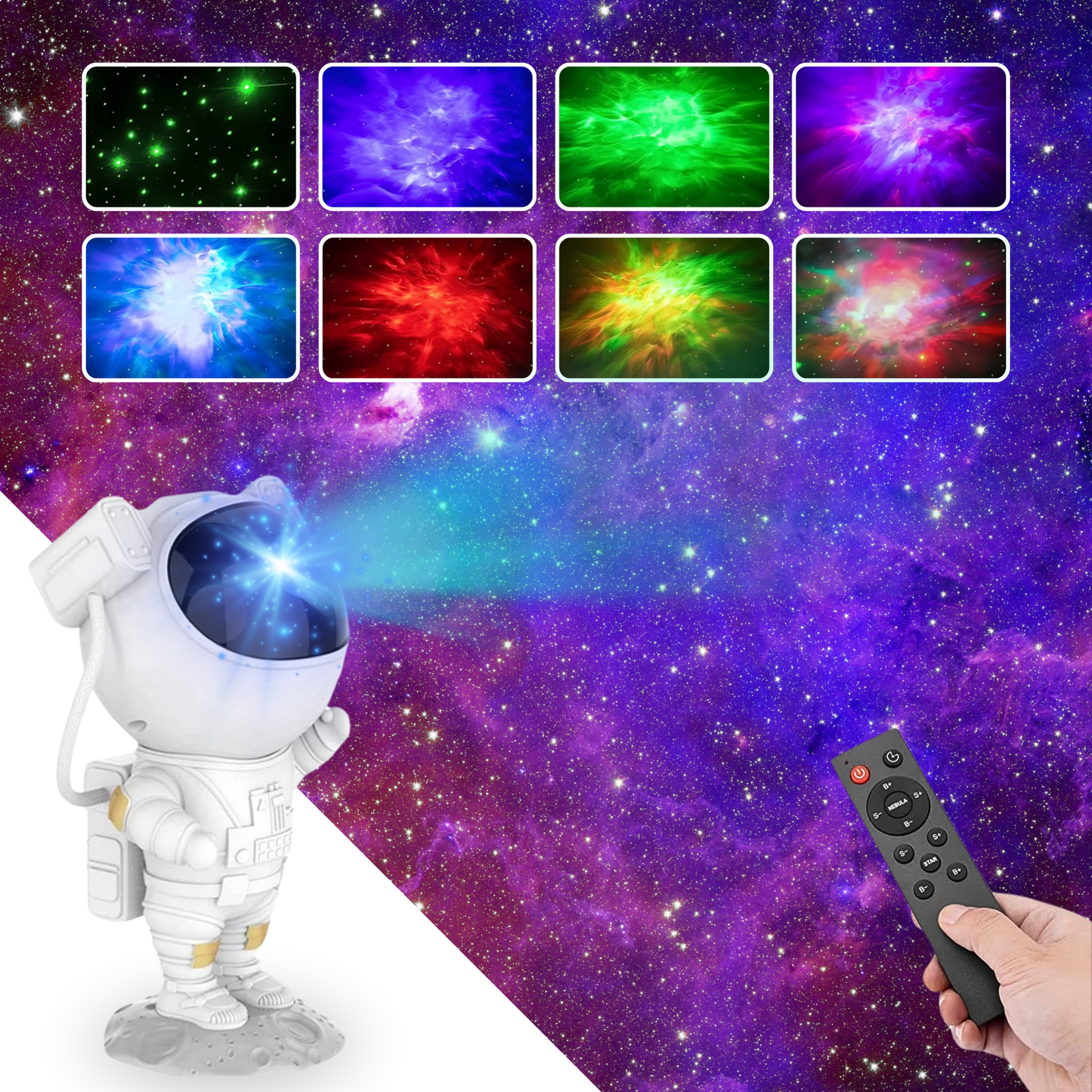 Astronaut Projector Night Lamp with Remote Control - Starry Sky Projector Night Light for Bedroom, Lights for Room, Bedroom, Living Room, Space Nebula Night Light for Aesthetic Room Decor