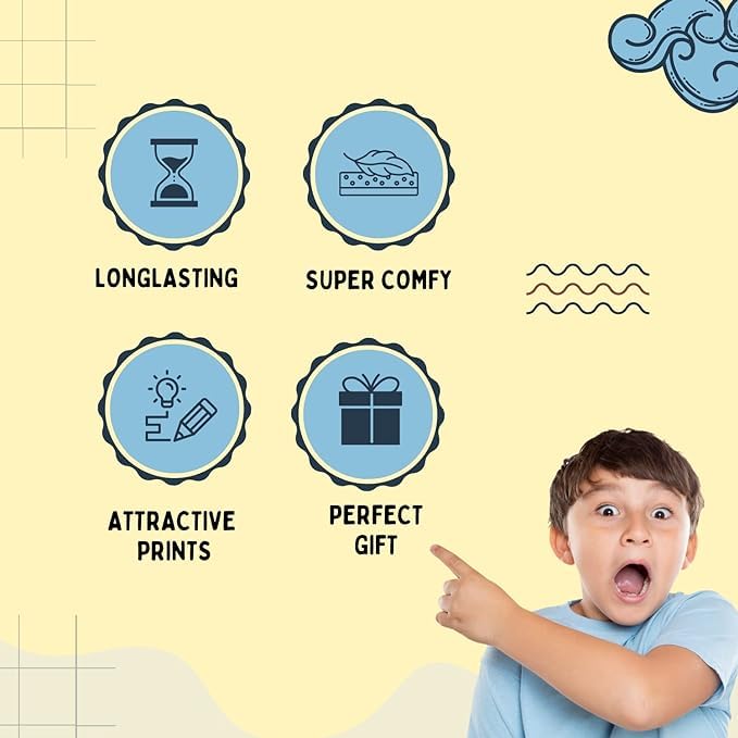 Sakuya Kids Cotton T -Shirt & Pant Set for Boys & Girls (Pack of 2)- Fun Cartoon Print Breathable Cotton Full Sleeve Unisex Kids Clothing Set - Nightwear coord Set-Black