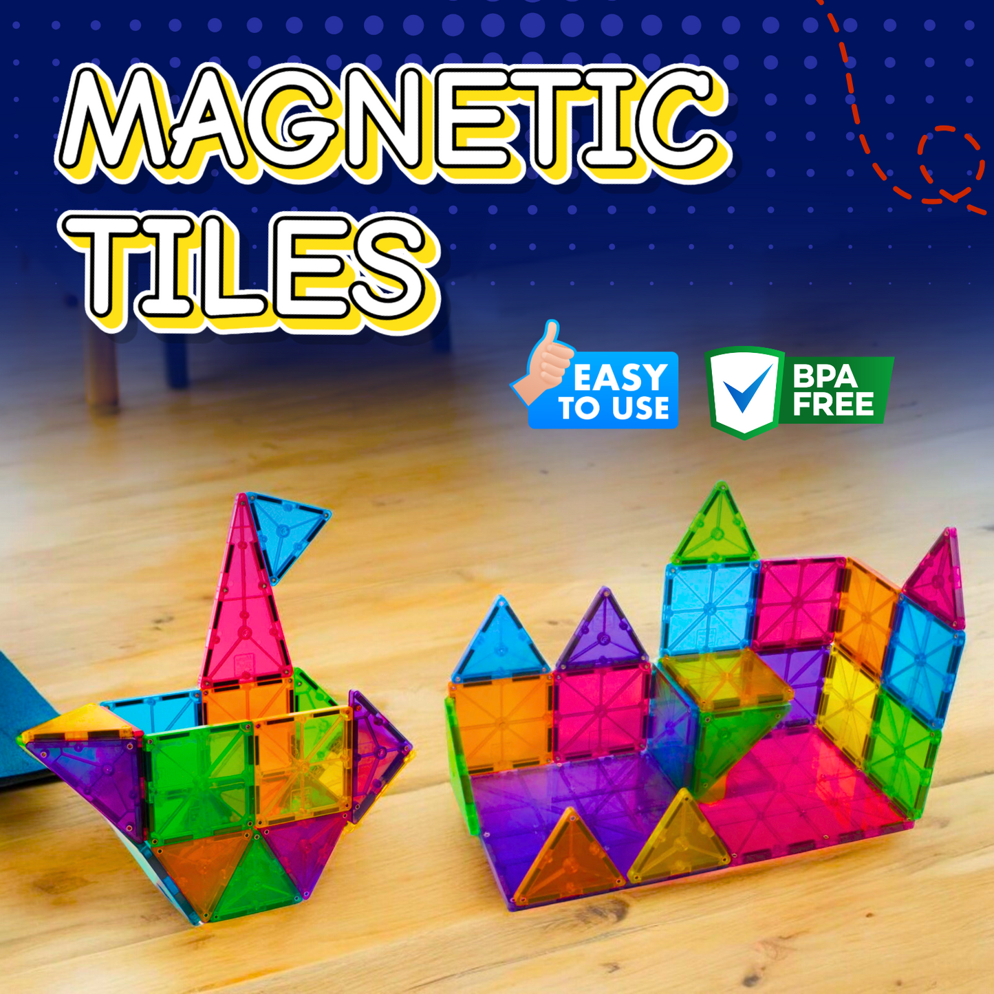 Magnetic Blocks STEM Toy for Kids | Colorful 3D Building Tiles for Creativity, Problem-Solving & Motor Skills | Fun Learning Construction Set for Boys & Girls Ages 3+