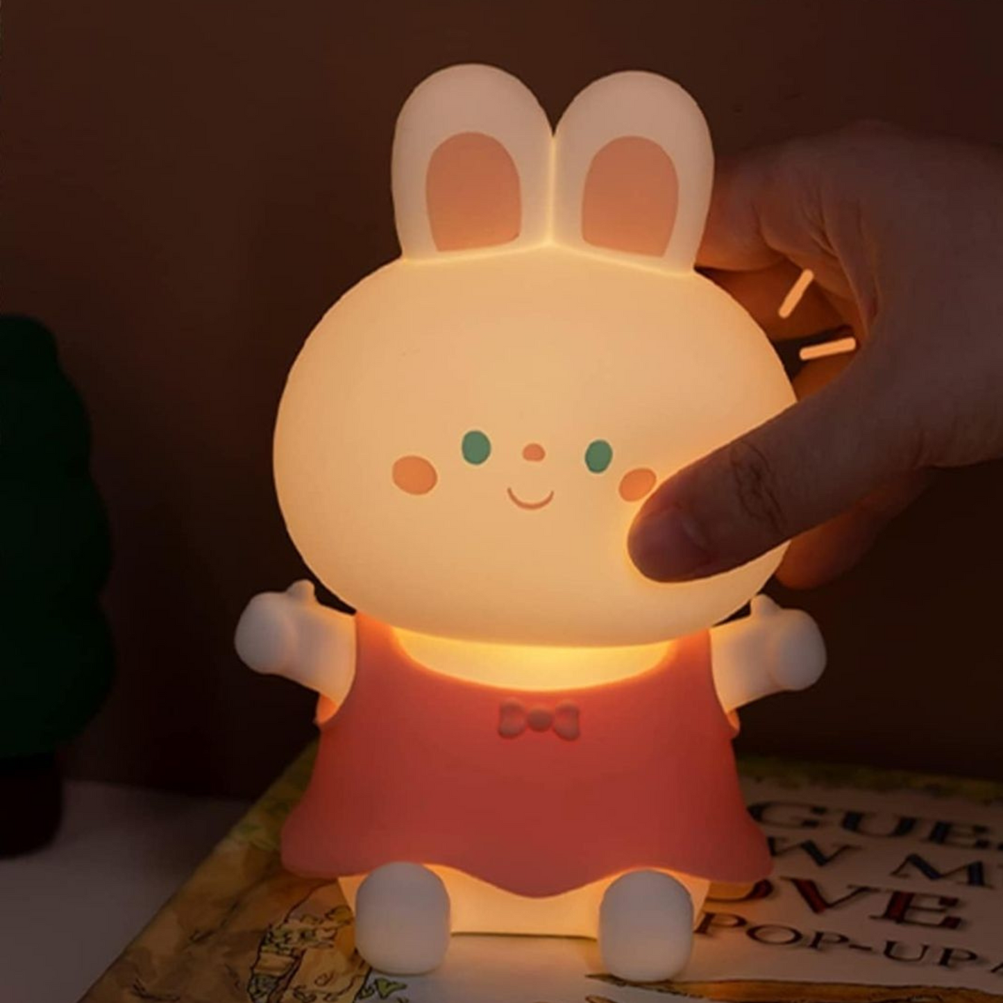 Bunny Lamp - Cute Bunny Silicone Night Lamp for Kids, Rechargeable Night Light for Bedroom, Animal Lamp for Kids Room, Soft Silicone Cute Lamps, Bunny Gifts for Girls and Boys