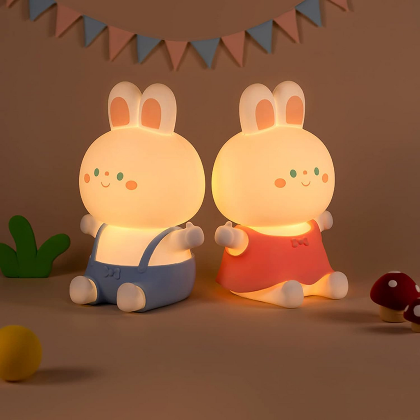 Bunny Lamp - Cute Bunny Silicone Night Lamp for Kids, Rechargeable Night Light for Bedroom, Animal Lamp for Kids Room, Soft Silicone Cute Lamps, Bunny Gifts for Girls and Boys