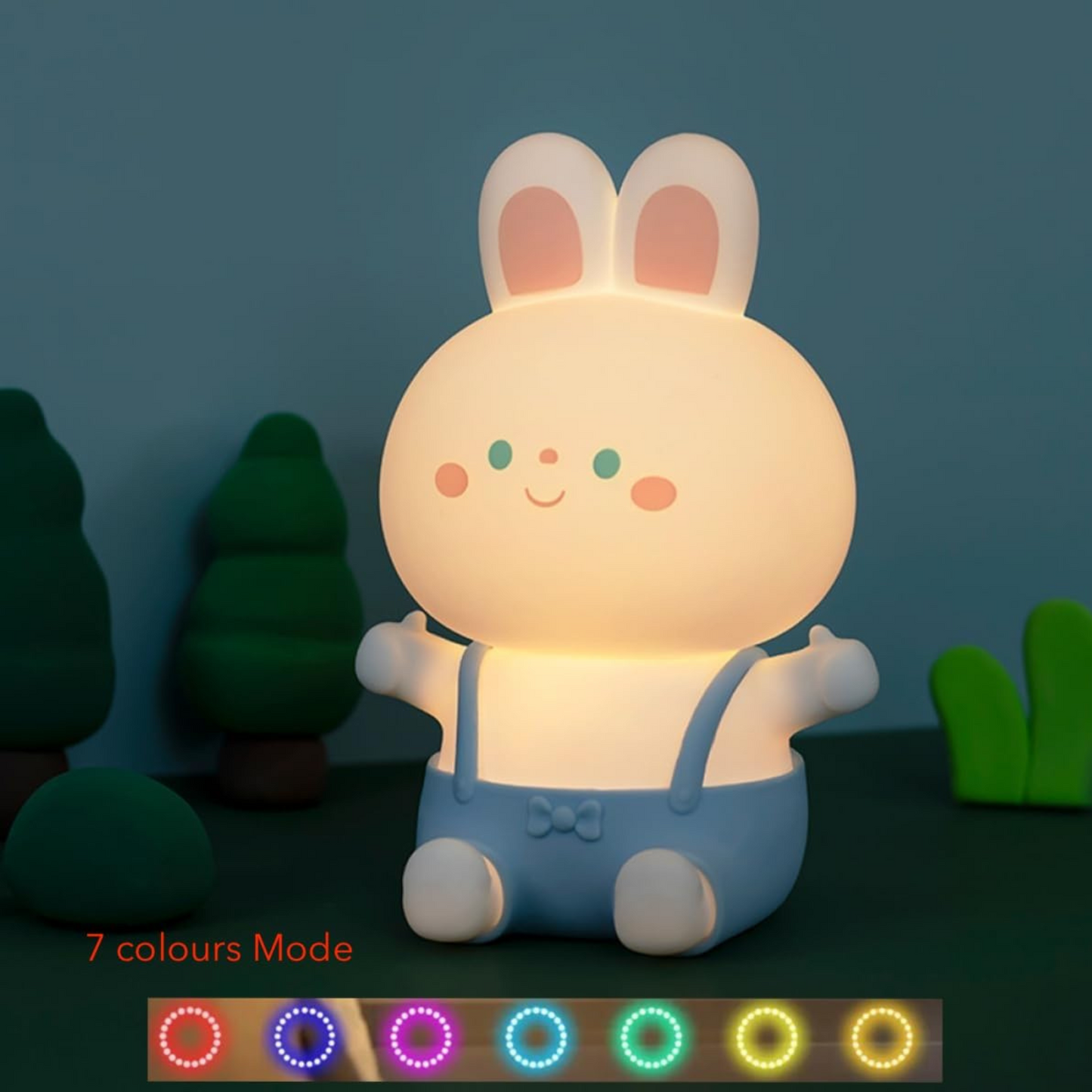 Bunny Lamp - Cute Bunny Silicone Night Lamp for Kids, Rechargeable Night Light for Bedroom, Animal Lamp for Kids Room, Soft Silicone Cute Lamps, Bunny Gifts for Girls and Boys