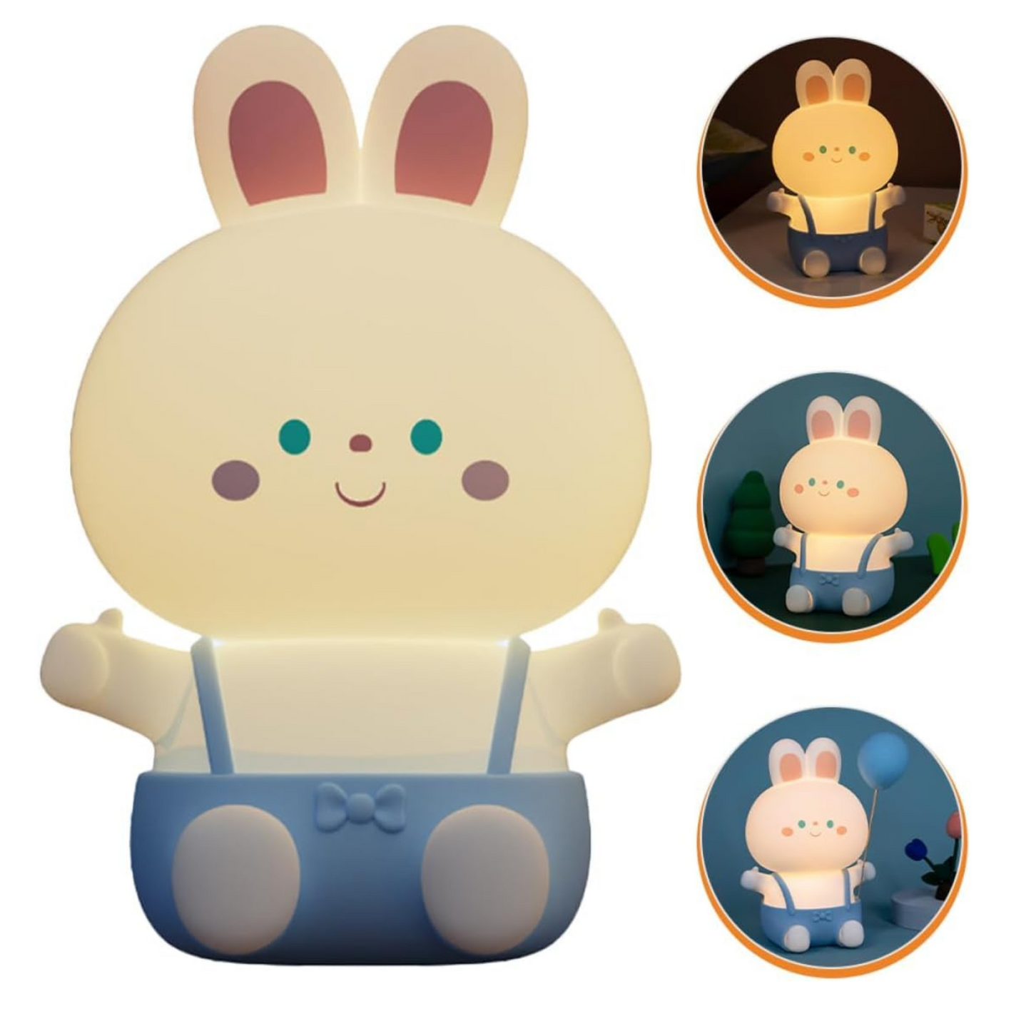 Bunny Lamp - Cute Bunny Silicone Night Lamp for Kids, Rechargeable Night Light for Bedroom, Animal Lamp for Kids Room, Soft Silicone Cute Lamps, Bunny Gifts for Girls and Boys