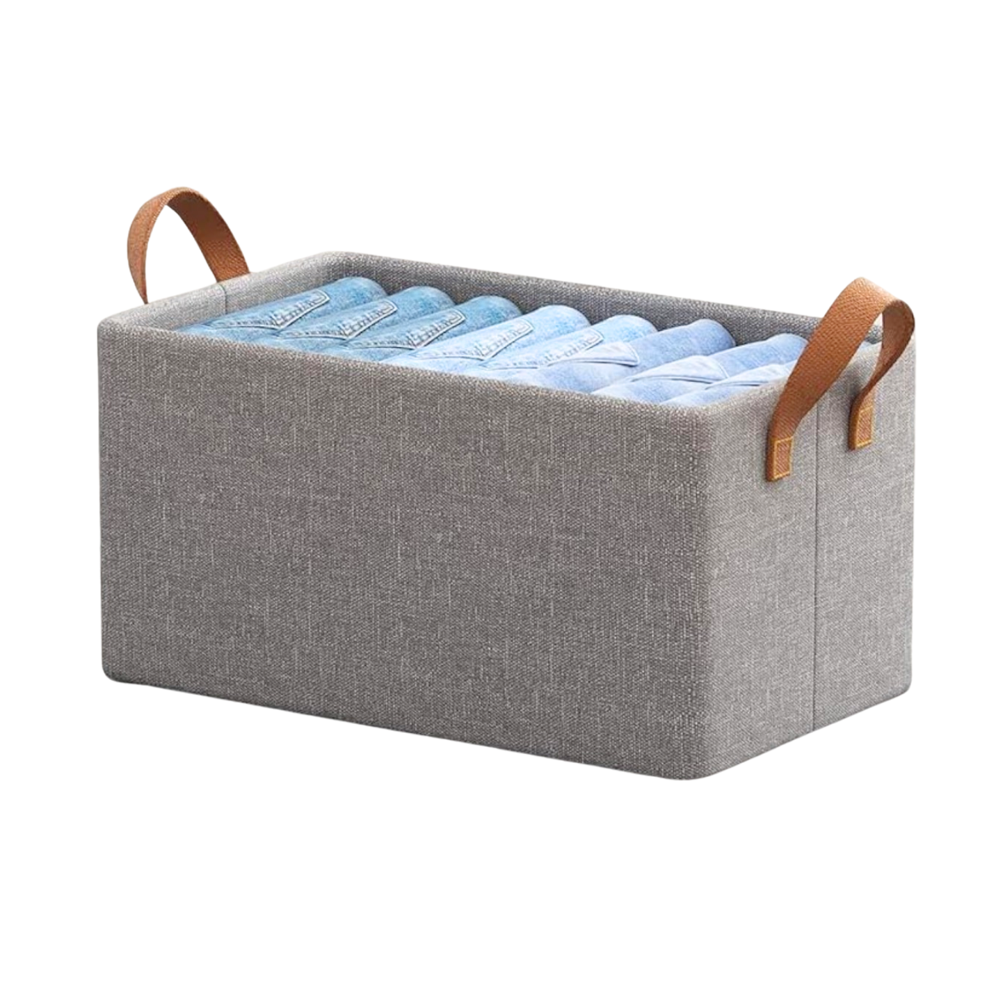 Sakuya Foldable Cloth Basket for Storage with Metal Frame and Handles| Clothes Organizer for Wardrobe, Wardrobe Organizer for Clothes, Toys, Shelves