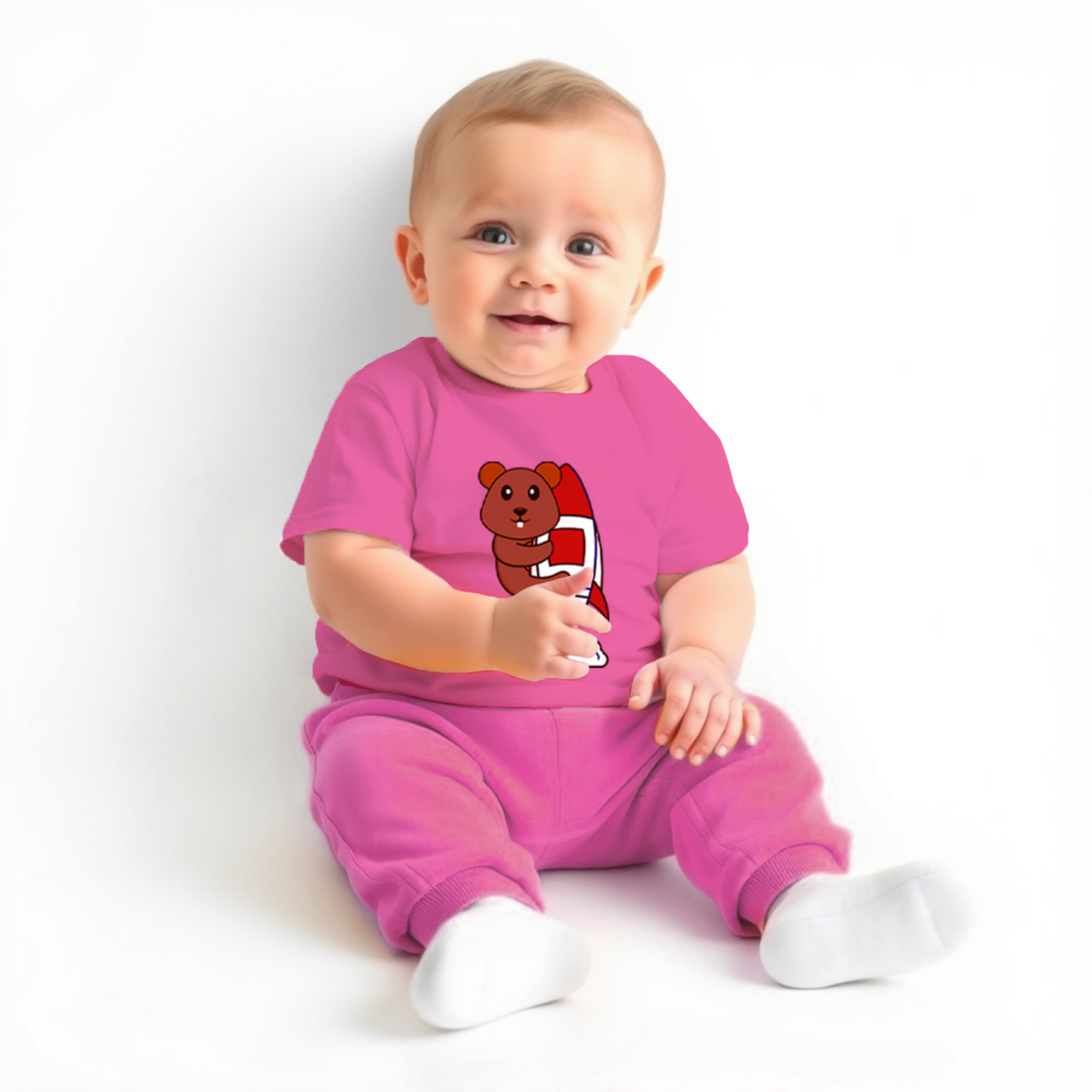 Sakuya Kids Clothing Set Night Suits Round Neck Full Sleeve T-Shirt & Pant Soft, Breathable 100% Cotton Sleepwear for Baby Boys & Girls - Pajamas Set | Unisex Kids Dress Sleepsuits Pack of 1, Pink