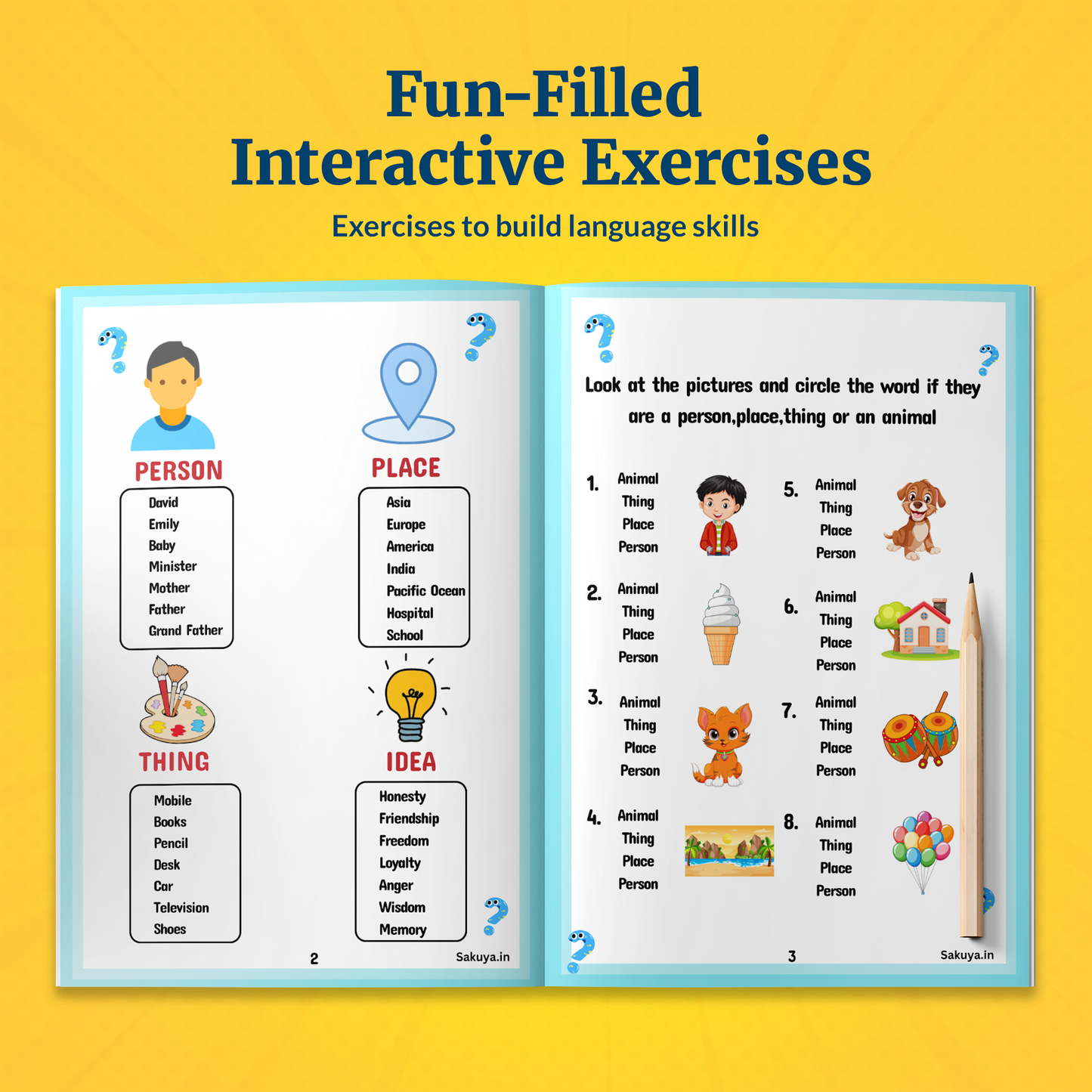 Sakuya Grammar Book for Kids | Fun And Easy English Learning | Colorful Illustrations, Simple Exercises, and Engaging Activities for Early Language Development | Educational Books for Kids