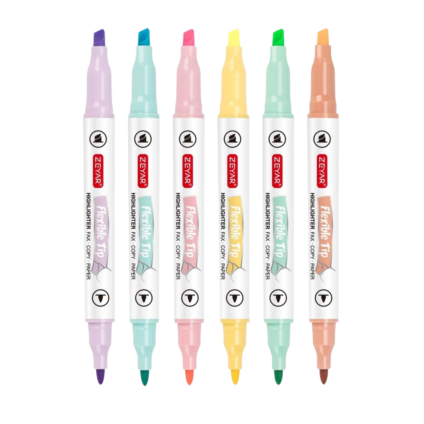 Sakuya Dual Tip Highlighter Pens with Chisel and Fine Bullet Tip for Journaling, School, Study Notes, Scrapbooks, Color Coding, Smooth Writing, and Creative Outlining | School and Office Supplies