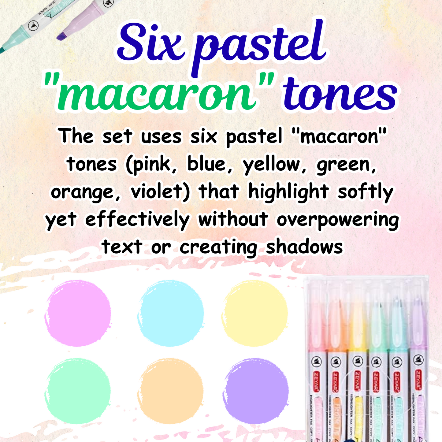 Sakuya Dual Tip Highlighter Pens with Chisel and Fine Bullet Tip for Journaling, School, Study Notes, Scrapbooks, Color Coding, Smooth Writing, and Creative Outlining | School and Office Supplies