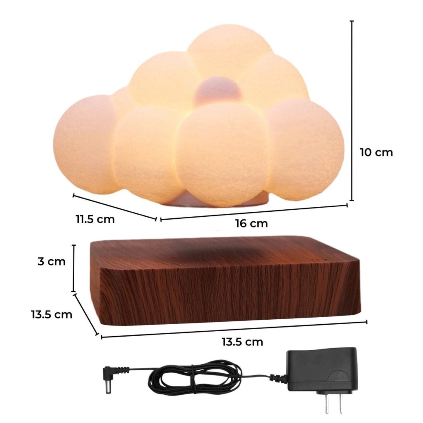 Color Changing Floating Cloud Touch Lamp with Magnetic Levitation – LED Ambient Light, Night Lamp, and Decorative Lamp for Bedroom, Living Room, and Kids’ Rooms