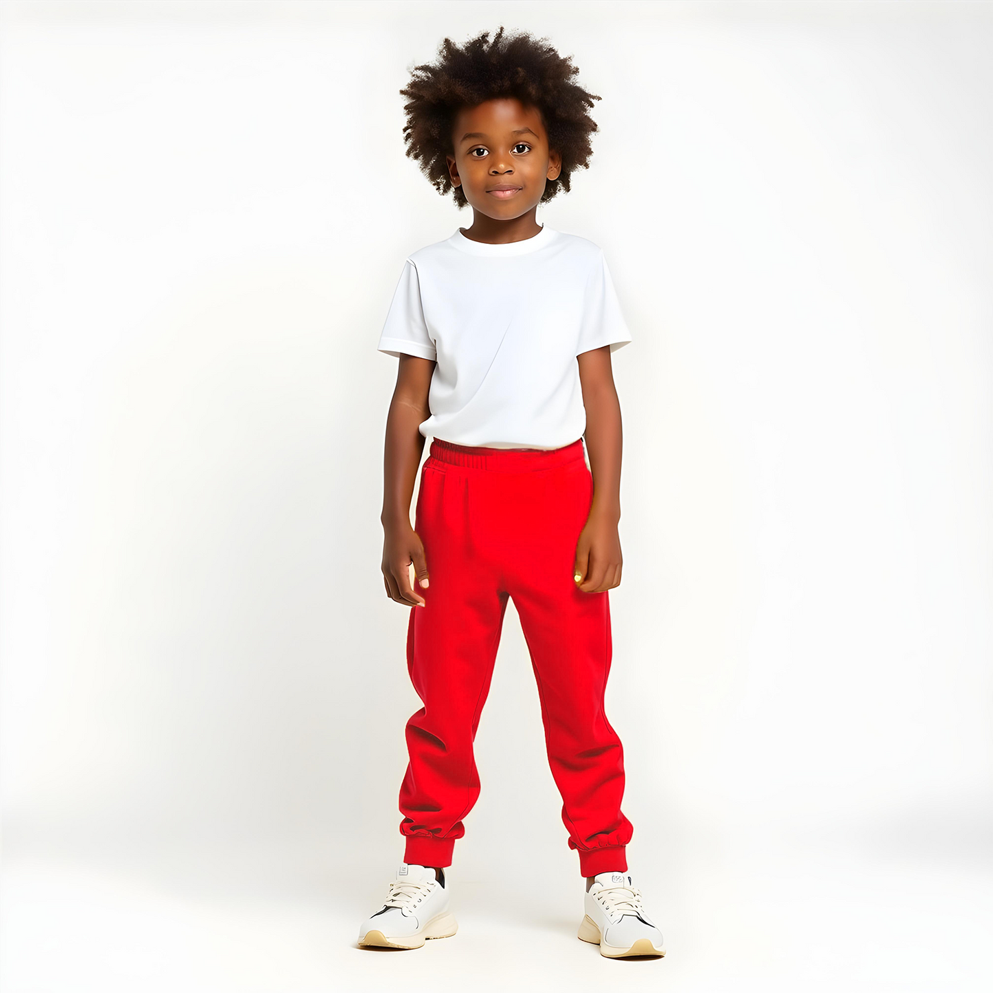 Sakuya Breathable Cotton Set of 1 Pant Set for Nightwear Sleepwear Casual Travel for Unisex Kids Boys Girls-Red