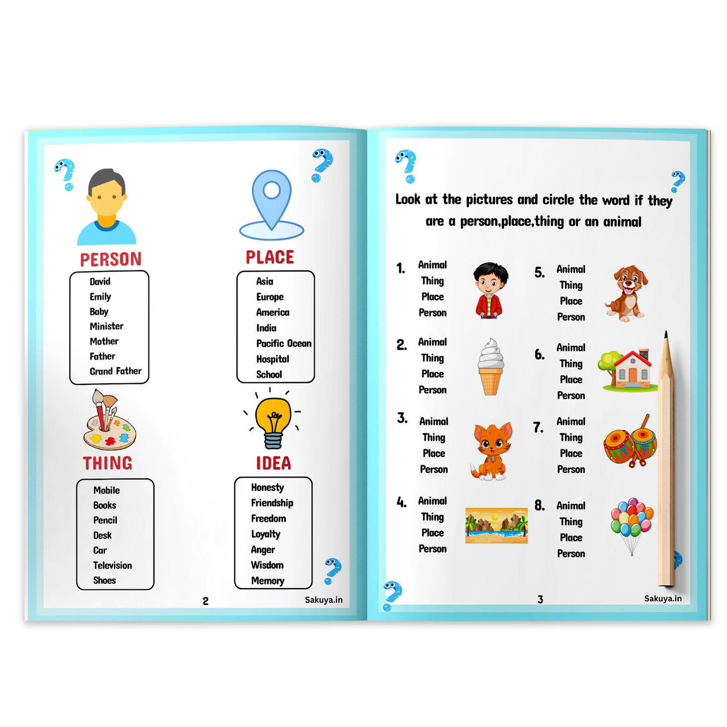 Sakuya Grammar Book for Kids | Fun And Easy English Learning | Colorful Illustrations, Simple Exercises, and Engaging Activities for Early Language Development | Educational Books for Kids