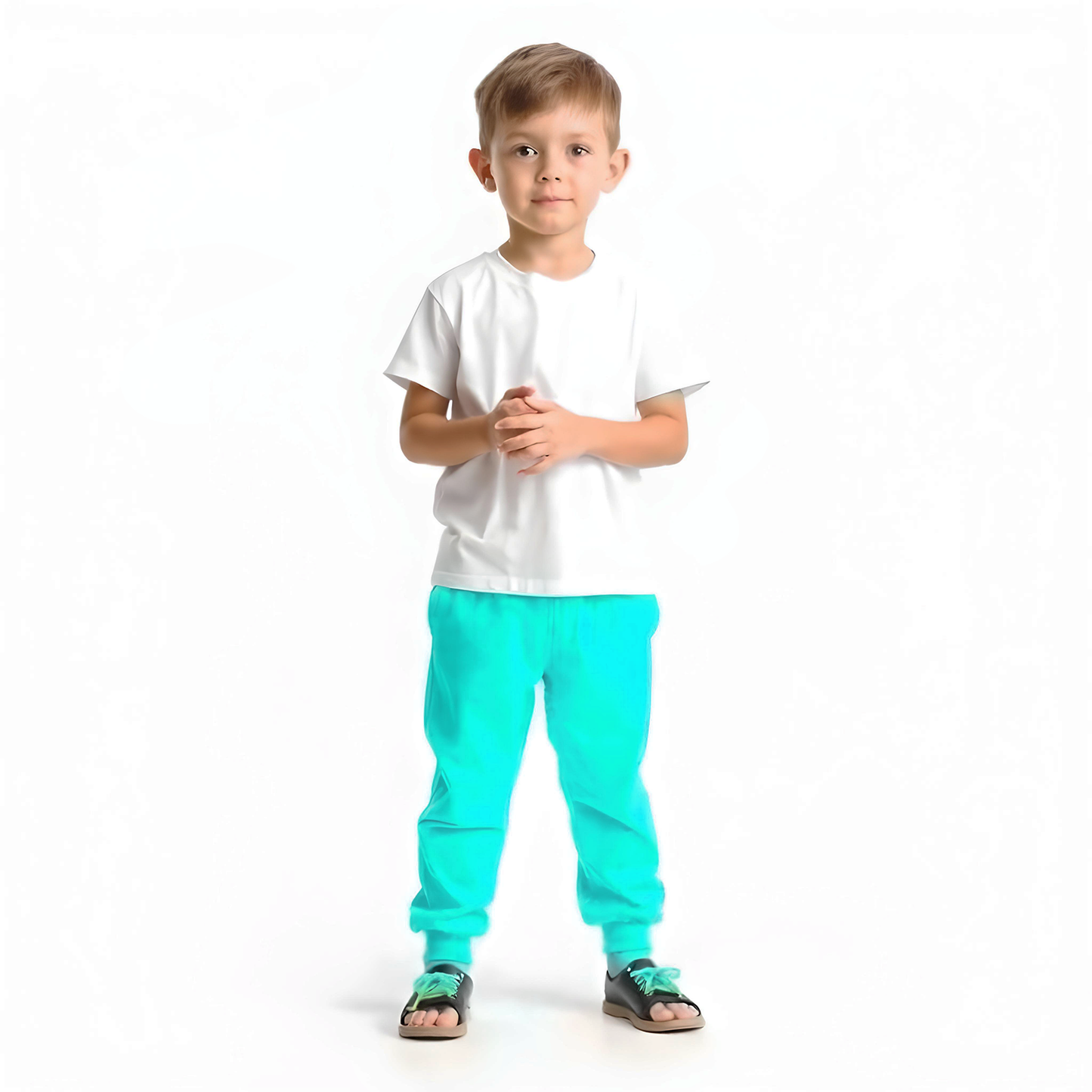 Sakuya Kids Track Pants for Boys & Girls (Blue) - 100% Cotton Regular Fit Daily Use Black Colour Lower Pants | Comfortable & Easy to Wear Trendy Nightwear | Stretchable Pants - Pack of 4, Sleepwear
