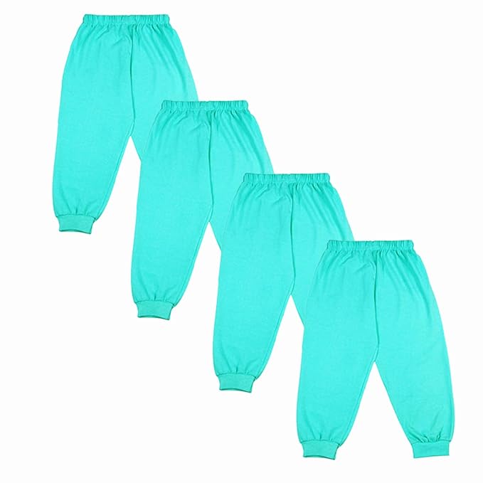 Sakuya Kids Track Pants for Boys & Girls (Blue) - 100% Cotton Regular Fit Daily Use Black Colour Lower Pants | Comfortable & Easy to Wear Trendy Nightwear | Stretchable Pants - Pack of 4, Sleepwear