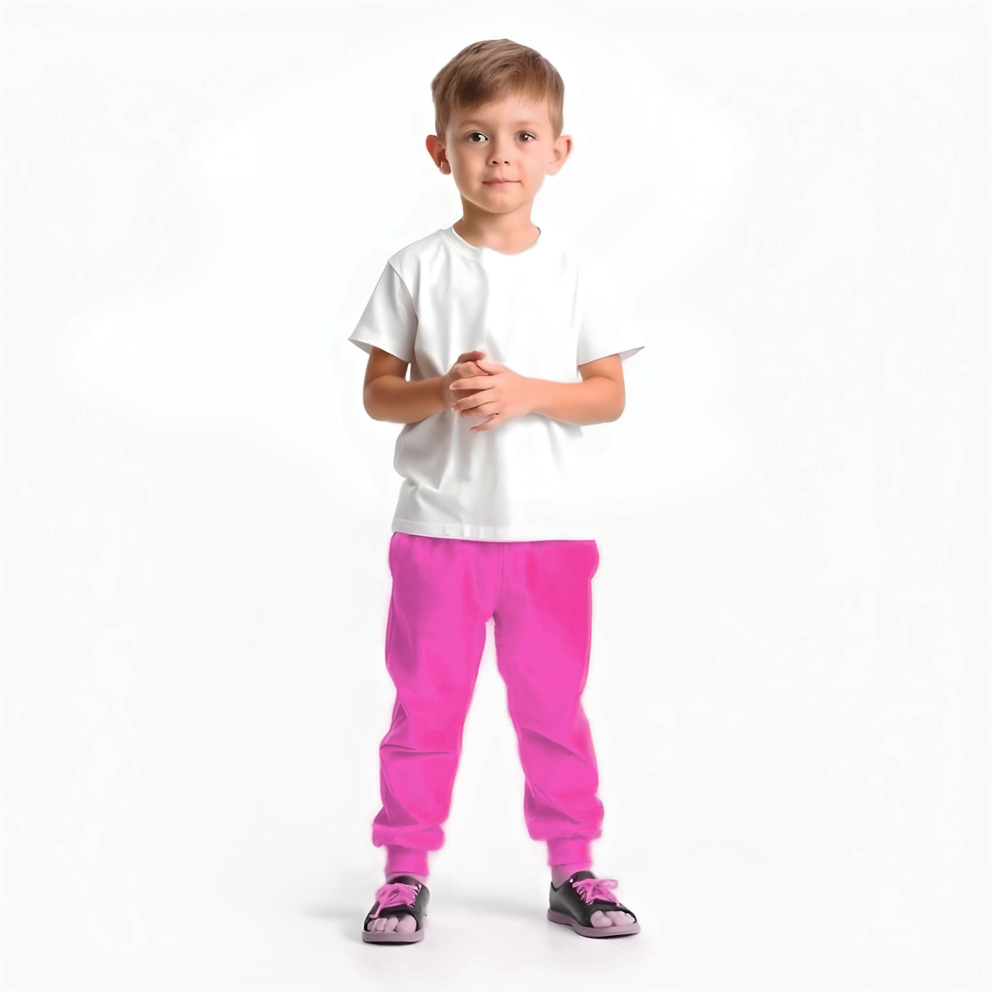 Sakuya Kids Track Pants for Boys & Girls - 100% Cotton Regular Fit Daily Use Lower Pants | Comfortable & Easy to Wear Trendy Nightwear | Stretchable Pants - Pack of 4, Sleepwear Pink