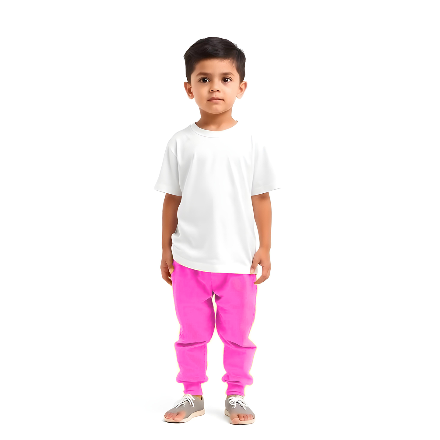 Sakuya Kids Track Pants for Boys & Girls - 100% Cotton Regular Fit Daily Use Lower Pants | Comfortable & Easy to Wear Trendy Nightwear | Stretchable Pants - Pack of 4, Sleepwear Pink