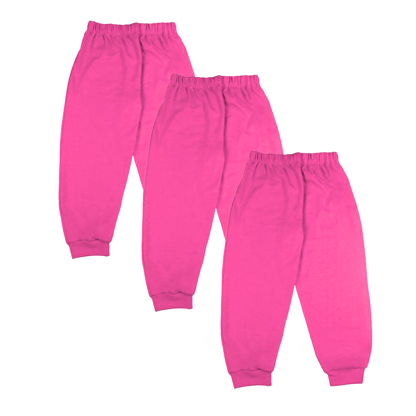 Sakuya Kids Track Pants for Boys & Girls - 100% Cotton Regular Fit Daily Use Lower Pants | Comfortable & Easy to Wear Trendy Nightwear | Stretchable Pants - Pack of 3, Sleepwear Pink