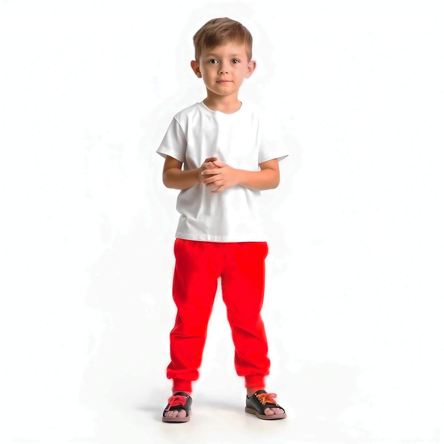 Sakuya Cotton Red Pants for Kids | Superior-Grade Cotton Pajama Bottoms with Elastic Waistband, Lightweight and Breathable Fabric for Play, Sleep Wear For Kids - Pack of 4