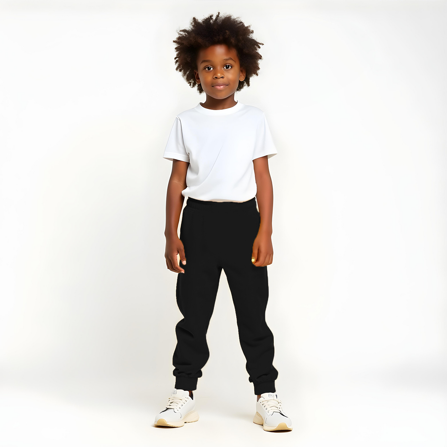 Sakuya Breathable Cotton Set of 2 Pant Set for Nightwear Sleepwear Casual Travel for Unisex Kids Boys Girls(4-5 Years) Black