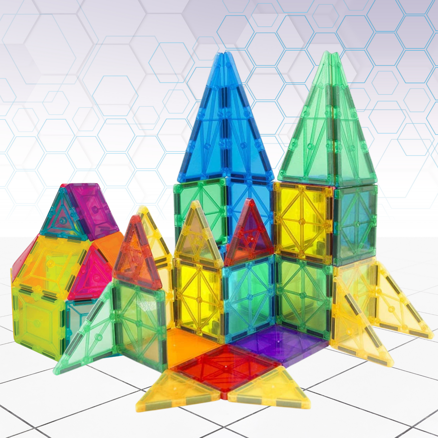 Magnetic Blocks STEM Toy for Kids | Colorful 3D Building Tiles for Creativity, Problem-Solving & Motor Skills | Fun Learning Construction Set for Boys & Girls Ages 3+