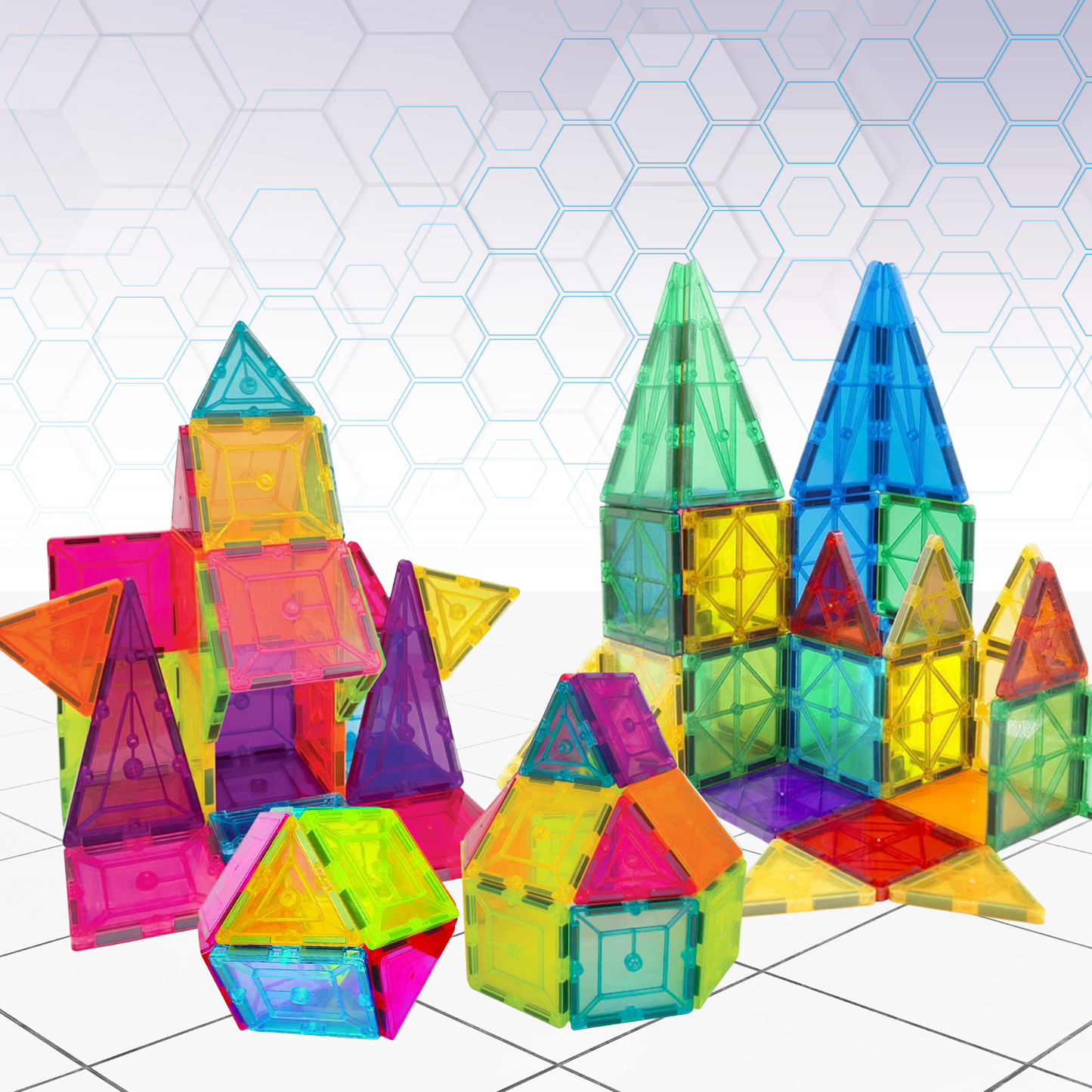 Magnetic Blocks STEM Toy for Kids | Colorful 3D Building Tiles for Creativity, Problem-Solving & Motor Skills | Fun Learning Construction Set for Boys & Girls Ages 3+