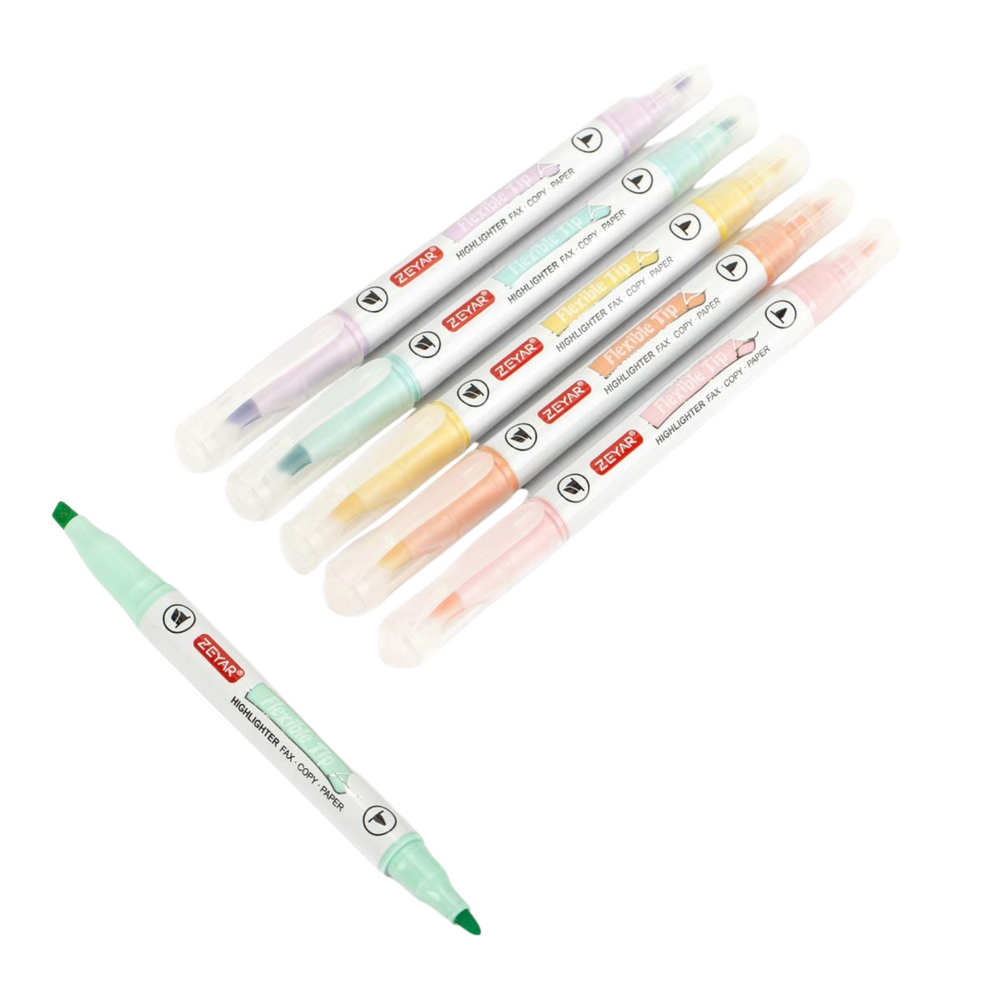 Sakuya Dual Tip Highlighter Pens with Chisel and Fine Bullet Tip for Journaling, School, Study Notes, Scrapbooks, Color Coding, Smooth Writing, and Creative Outlining | School and Office Supplies