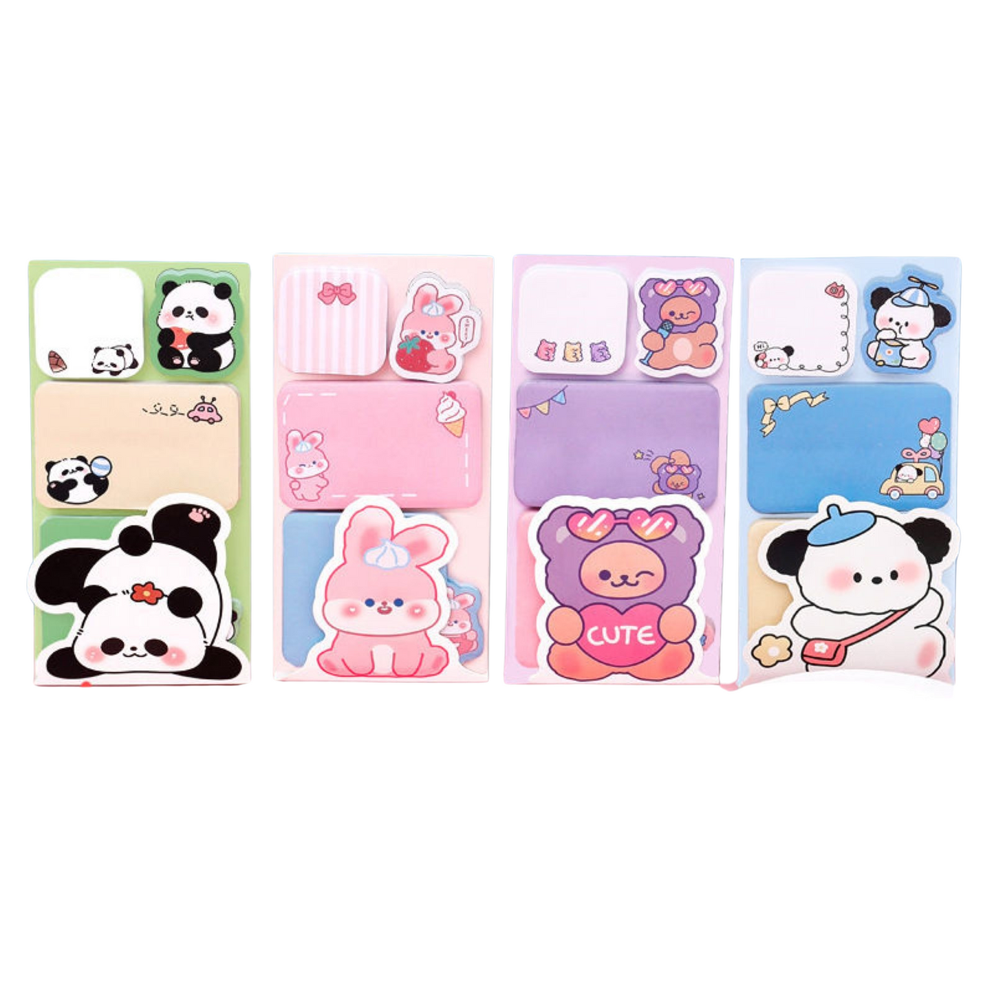 Sakuya Holographic Animal Sticky Notes | Self sticky notepad | 12x6cm Memo Pads & Decoration Stickers | 100 Sheets Per Pad