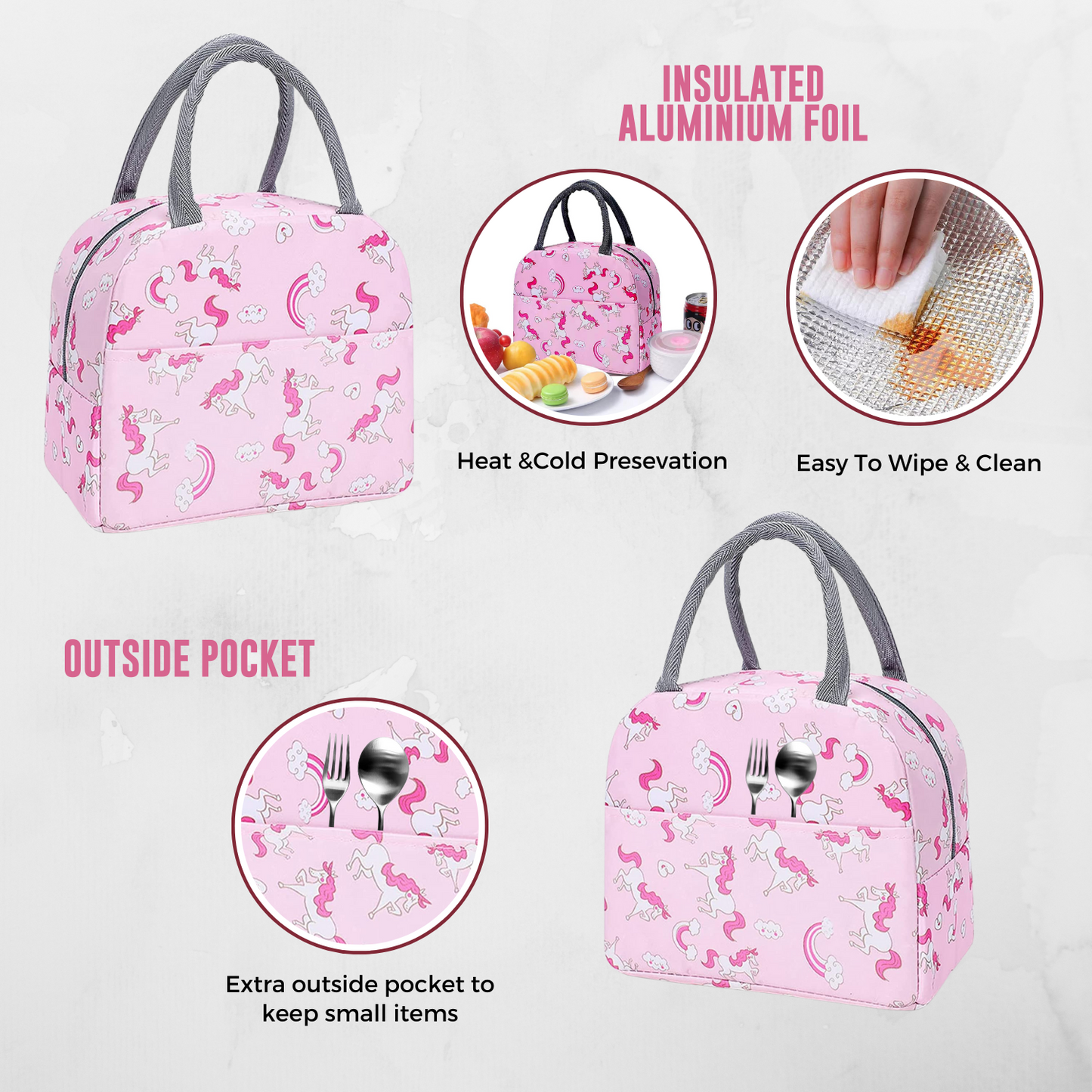 Sakuya Kid's Lunch Bag| Durable Lunch Tote for Children and Adults, Lightweight and Easy-to-Carry Ideal for Kids' Meals On The Go School, Office Lunch Bag