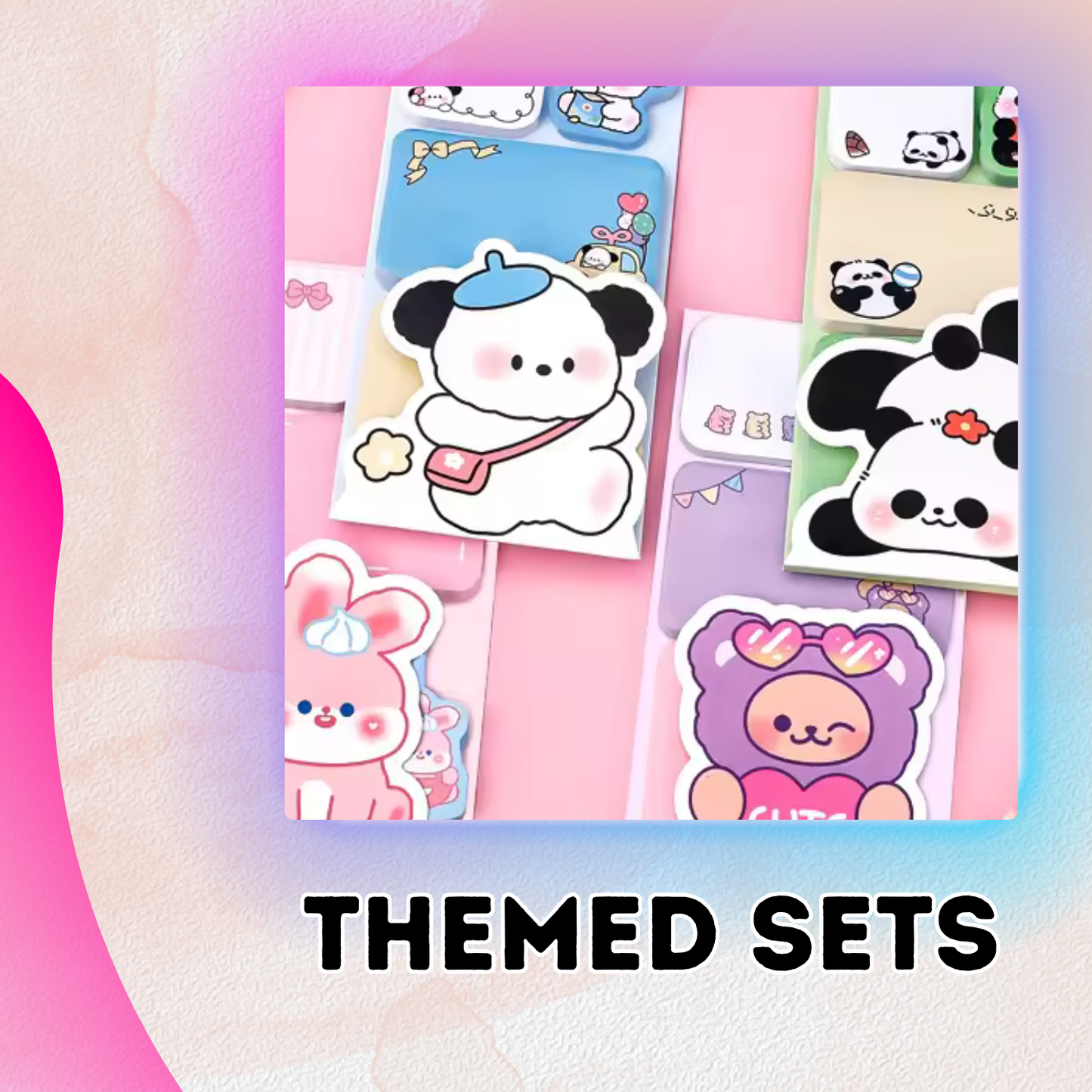 Sakuya Holographic Animal Sticky Notes | Self sticky notepad | 12x6cm Memo Pads & Decoration Stickers | 100 Sheets Per Pad