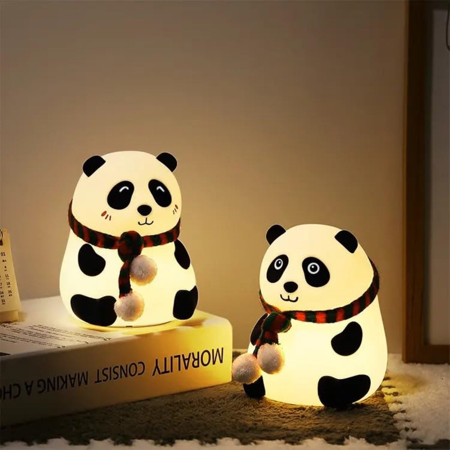 Panda Lamp - Cute Panda Silicone Night Lamp for Kids, Rechargeable Night Light for Bedroom, Animal Lamp for Kids Room, Soft Silicone Cute Lamps, Panda Gifts for Girls and Boys