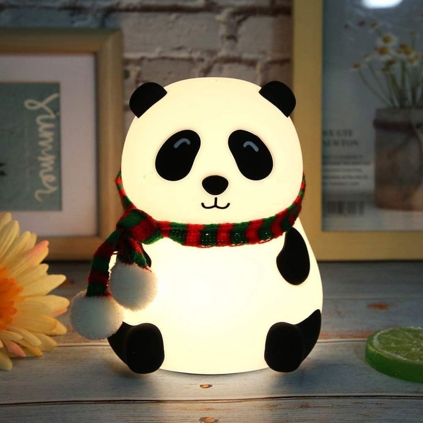 Panda Lamp - Cute Panda Silicone Night Lamp for Kids, Rechargeable Night Light for Bedroom, Animal Lamp for Kids Room, Soft Silicone Cute Lamps, Panda Gifts for Girls and Boys