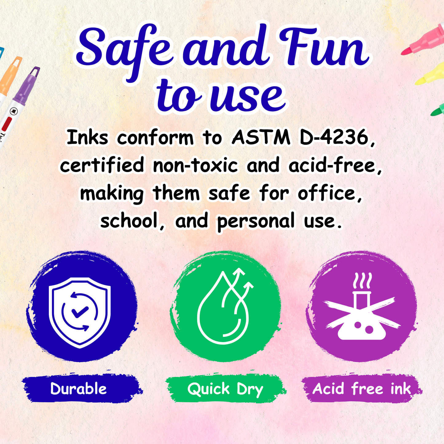 Sakuya Twinliner Highlighter Pens with Dual Tips for Study, Office, Journaling, Color Coding, Smooth Marking, Compact Design, Non-Toxic Ink, and Comfortable Grip for Daily Use | Kawai Stationery