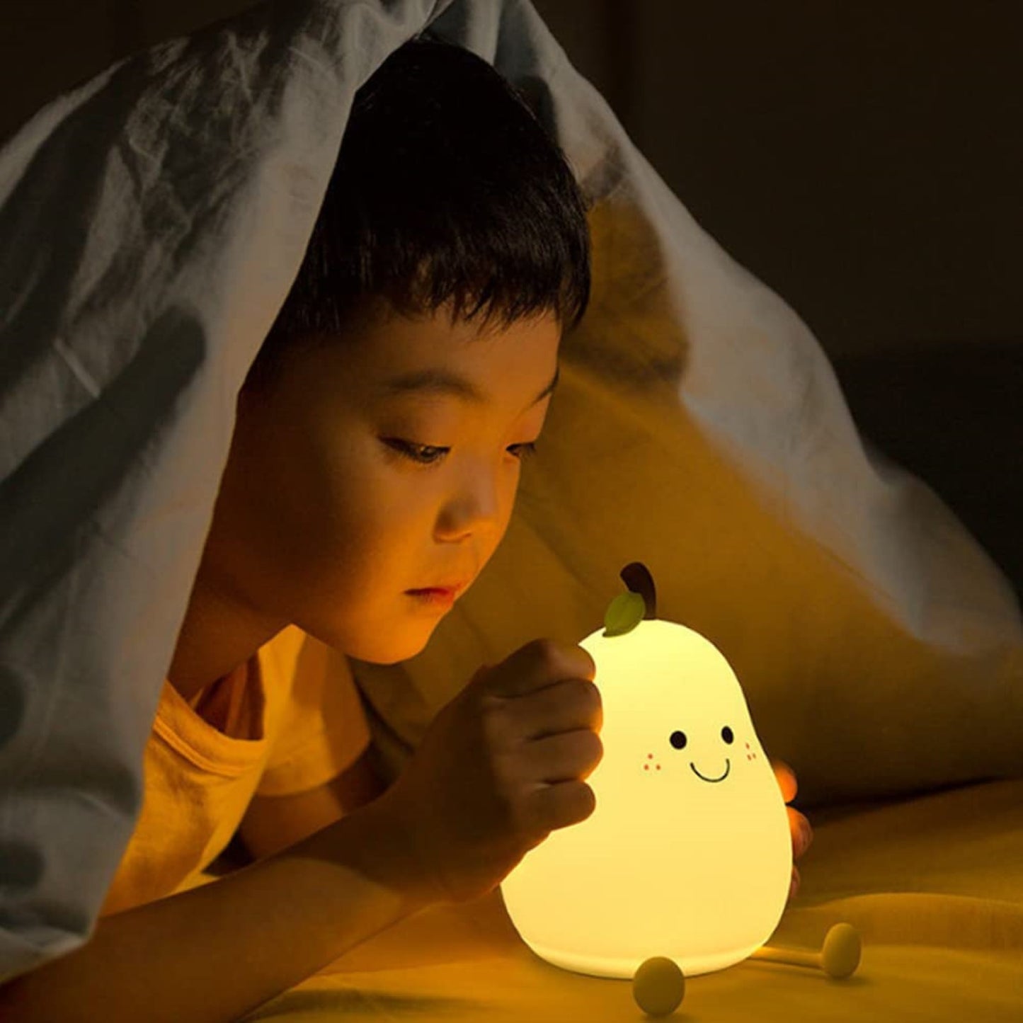 Pear Lamp - Cute Pear Silicone Night Lamp for Kids, Rechargeable Night Light for Bedroom, Aesthetic Lamp for Kids Room, Soft Silicone Cute Lamps, Pear Gifts for Girls and Boys