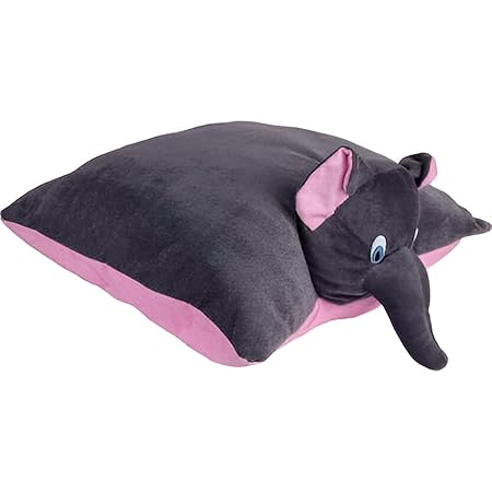 Sakuya Toys Super Soft and Huggable Stuffed Elephant Pillow, Black Polyfill & Washable - 100% Safe for Kids