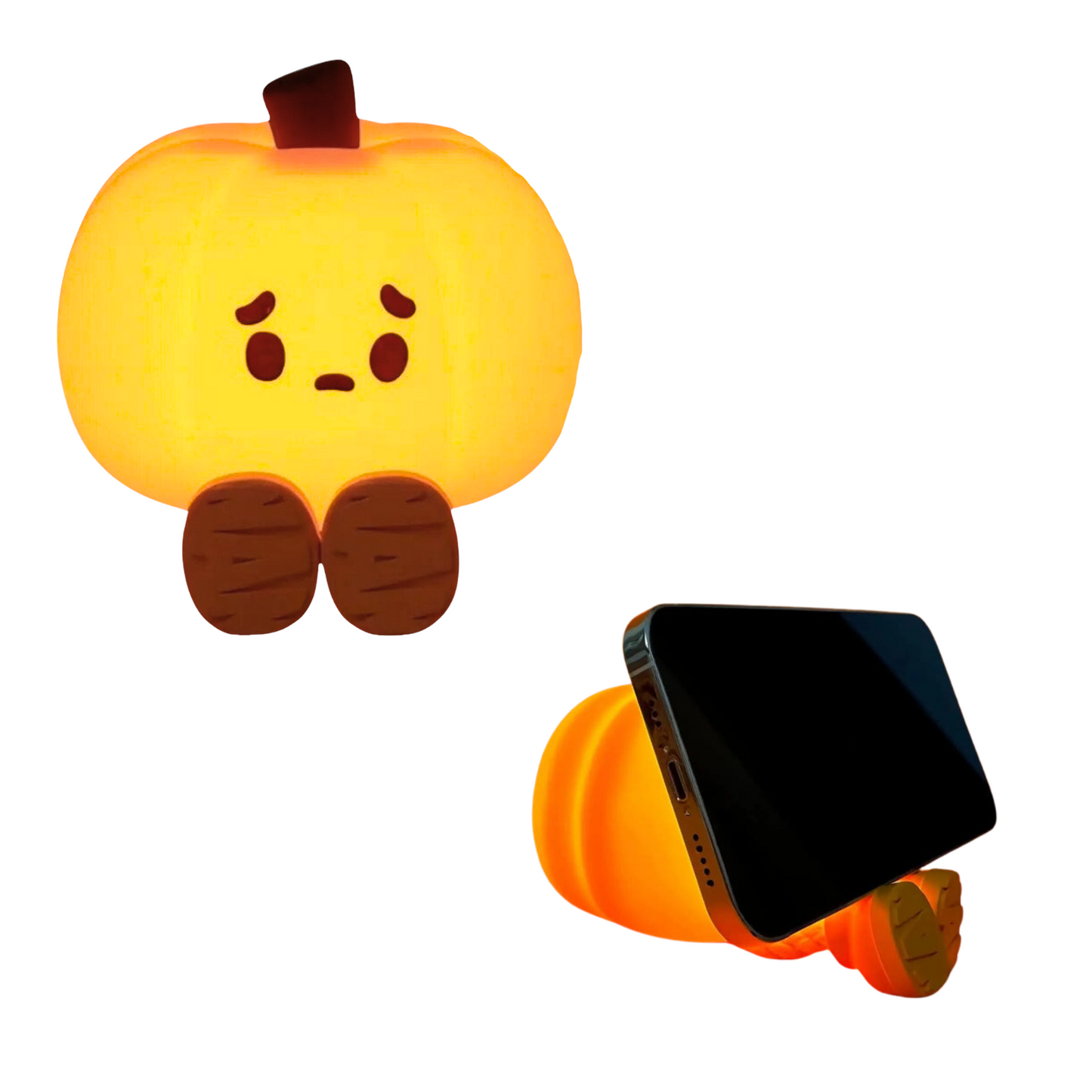 Pumpkin Lamp - Cute Pumpkin Silicone Night Lamp for Kids, Rechargeable Night Light for Bedroom, Aesthetic Lamp for Kids Room, Soft Silicone Cute Lamps, Pumpkin Gifts for Girls and Boys