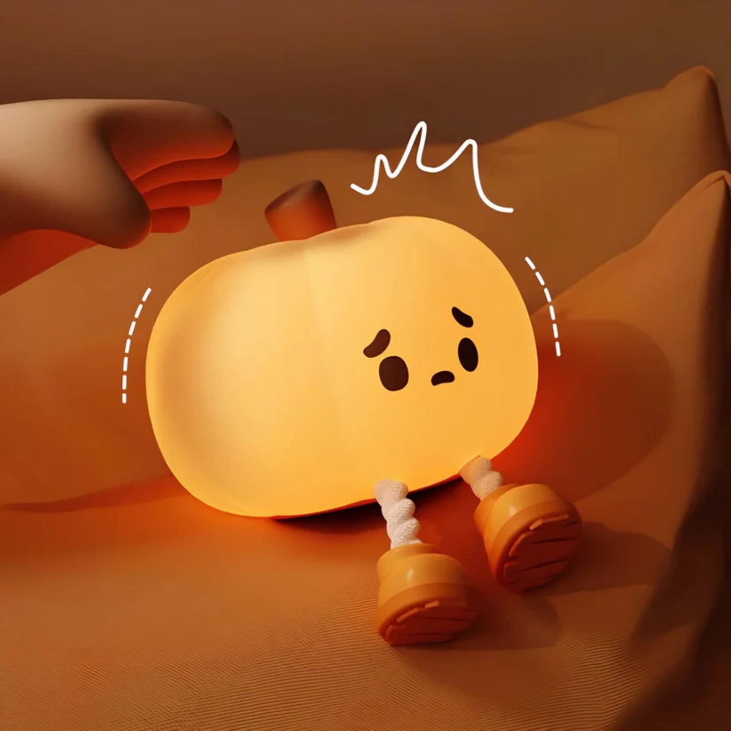 Pumpkin Lamp - Cute Pumpkin Silicone Night Lamp for Kids, Rechargeable Night Light for Bedroom, Aesthetic Lamp for Kids Room, Soft Silicone Cute Lamps, Pumpkin Gifts for Girls and Boys