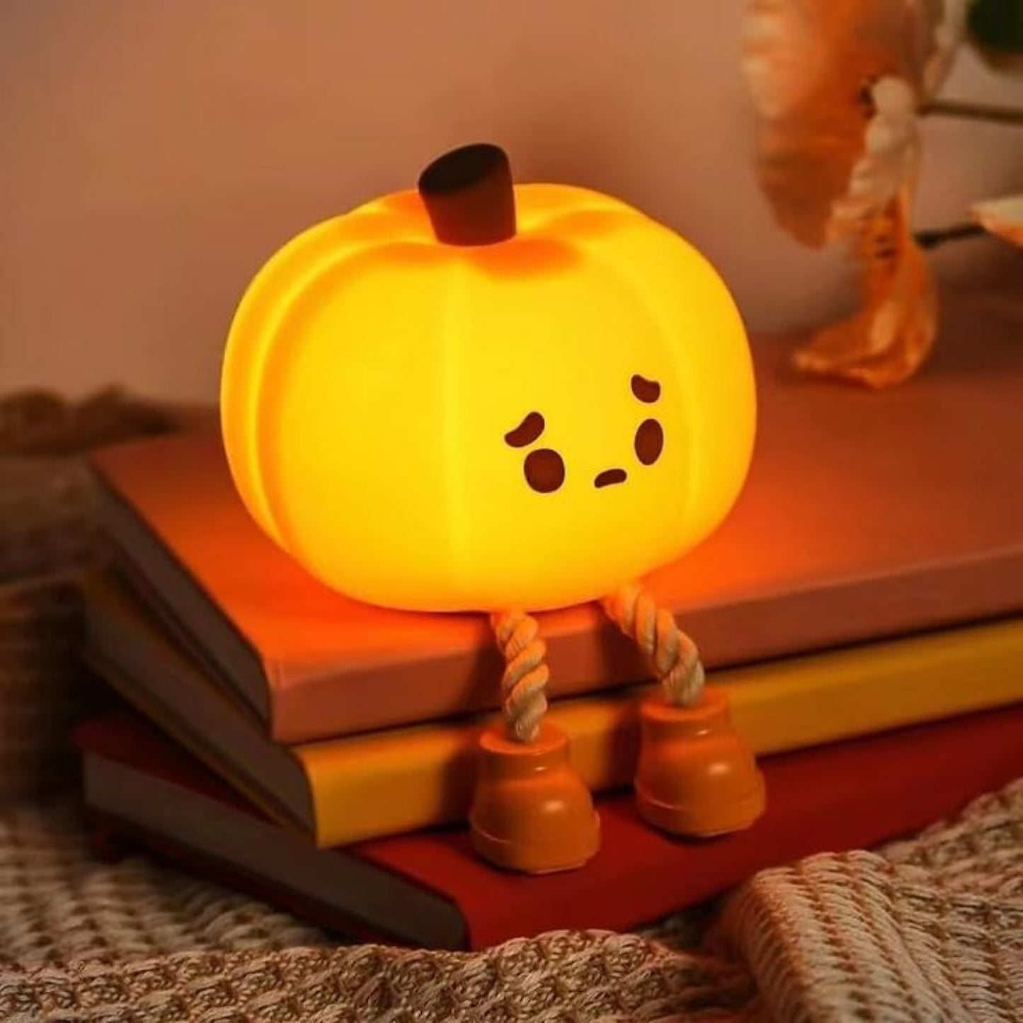 Pumpkin Lamp - Cute Pumpkin Silicone Night Lamp for Kids, Rechargeable Night Light for Bedroom, Aesthetic Lamp for Kids Room, Soft Silicone Cute Lamps, Pumpkin Gifts for Girls and Boys