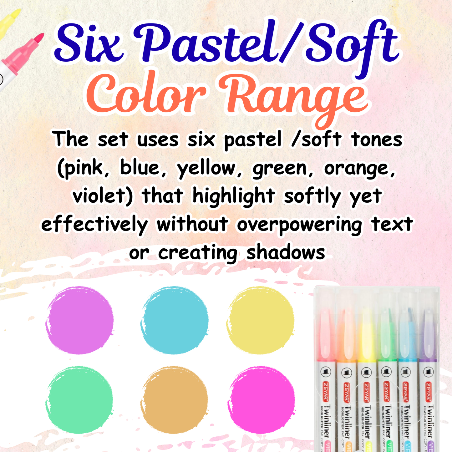 Sakuya Twinliner Highlighter Pens with Dual Tips for Study, Office, Journaling, Color Coding, Smooth Marking, Compact Design, Non-Toxic Ink, and Comfortable Grip for Daily Use | Kawai Stationery