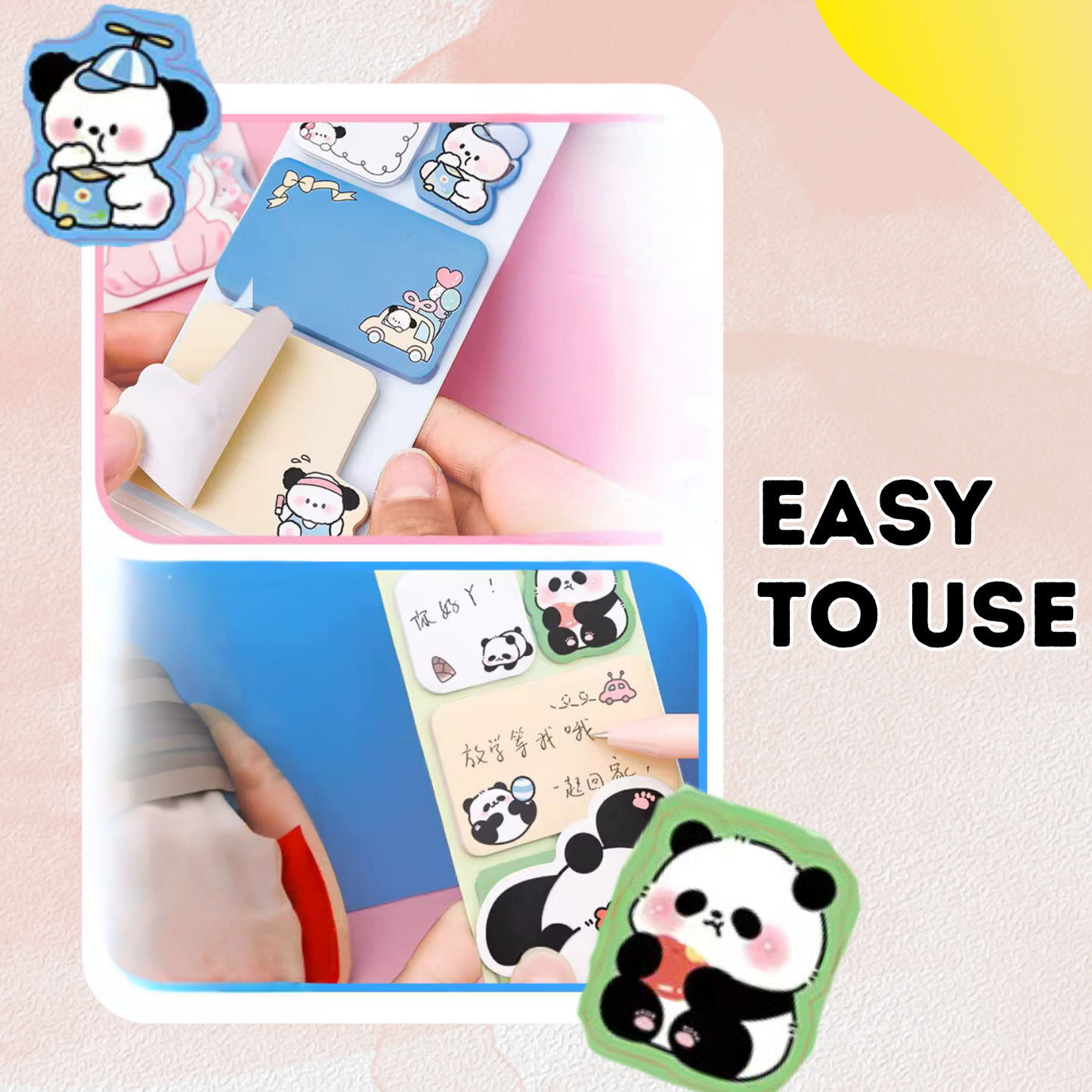 Sakuya Holographic Animal Sticky Notes | Self sticky notepad | 12x6cm Memo Pads & Decoration Stickers | 100 Sheets Per Pad