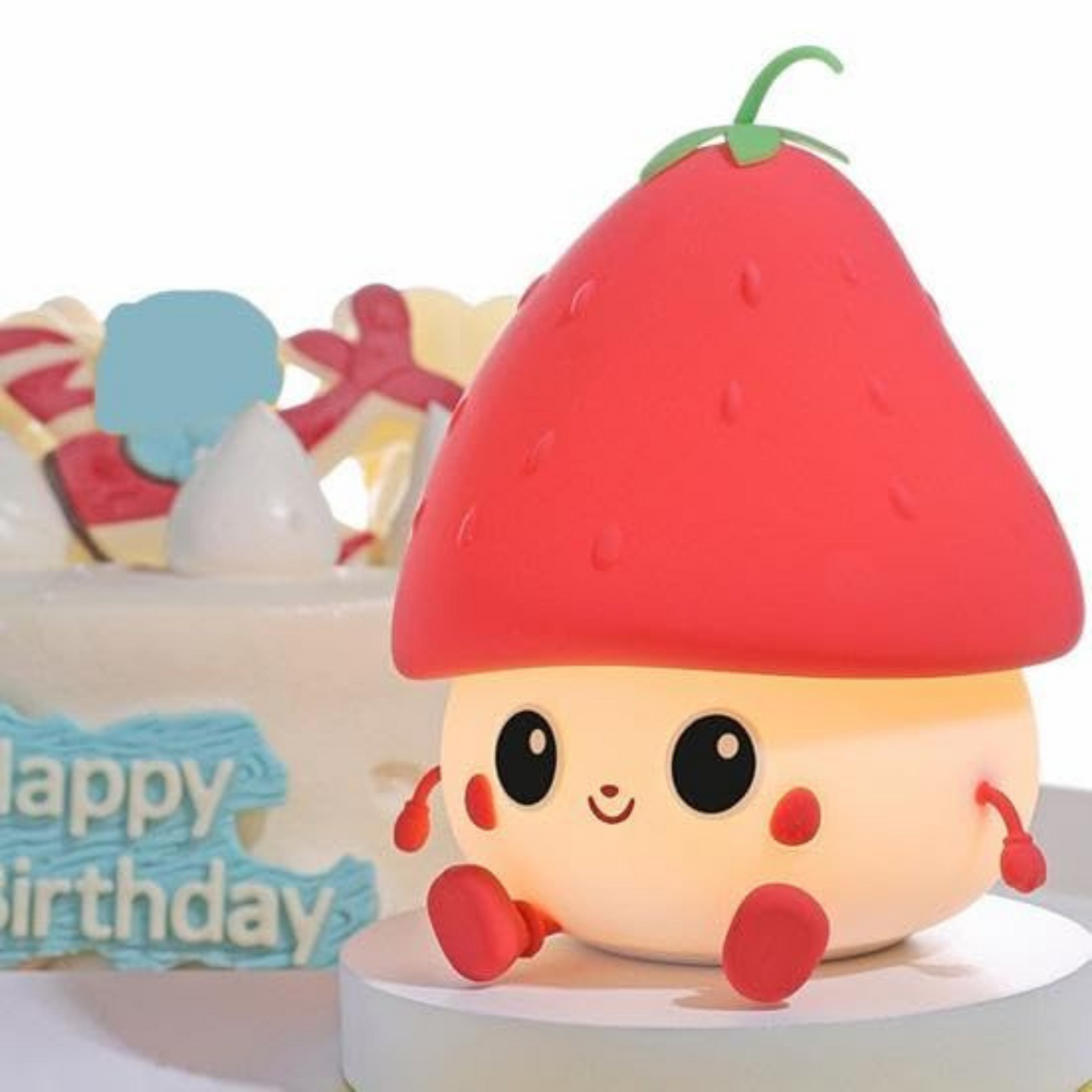 Strawberry Lamp - Cute Strawberry Silicone Night Lamp for Kids, Rechargeable Night Light for Bedroom, Animal Lamp for Kids Room, Soft Silicone Cute Lamps, Strawberry Gifts for Girls and Boys