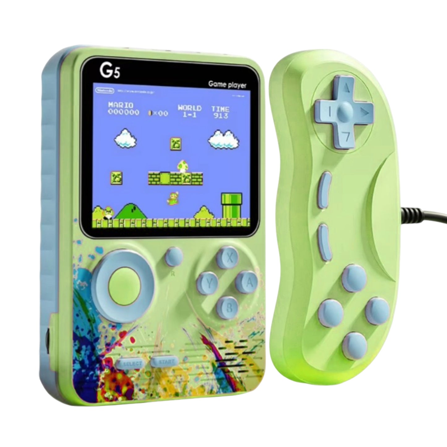 Sakuya G5 Retro Handheld Game Console with Remote Control | 400+ Classic Built-in Games | 3.0 Inch Color Display, Rechargeable Battery | Portable Gaming Device for Kids and Adults
