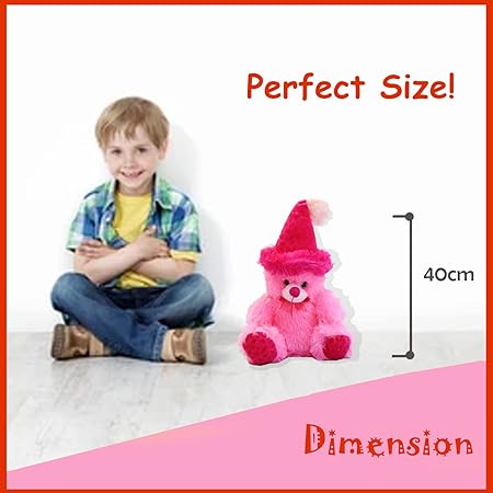 Sakuya Original Joker Teddy, Non-Toxic Super Soft Plush Stuff Toys for All Age Groups - 40 cm (Pink)