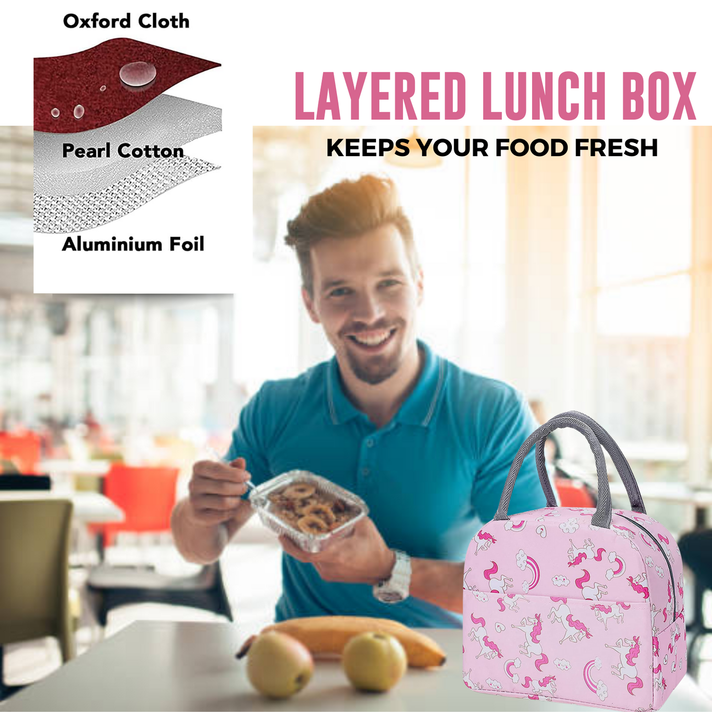 Sakuya Kid's Lunch Bag| Durable Lunch Tote for Children and Adults, Lightweight and Easy-to-Carry Ideal for Kids' Meals On The Go School, Office Lunch Bag