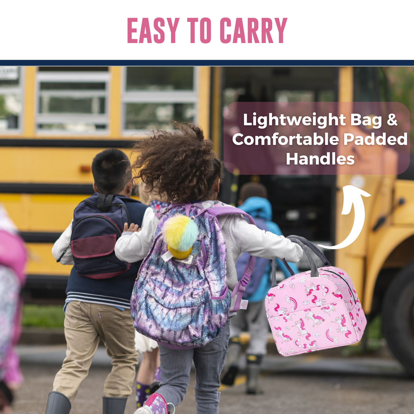 Sakuya Kid's Lunch Bag| Durable Lunch Tote for Children and Adults, Lightweight and Easy-to-Carry Ideal for Kids' Meals On The Go School, Office Lunch Bag