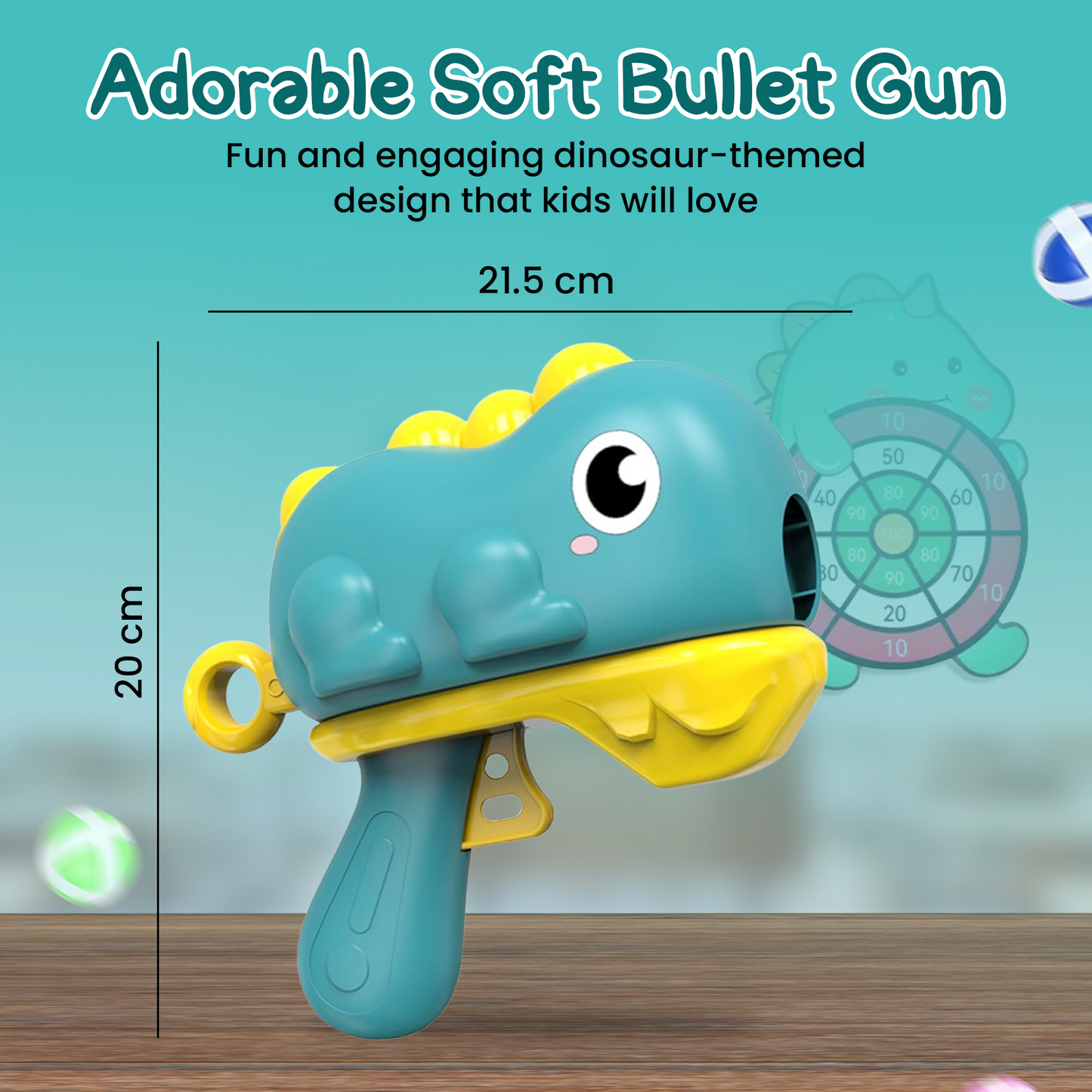 Sakuya Dino Shooting Toy for Kids | Fun Handheld Air Blaster with Cute Dinosaur Design, Easy-to-Use Trigger, Safe Plastic Build, No Batteries Needed, Great Gift for Kids