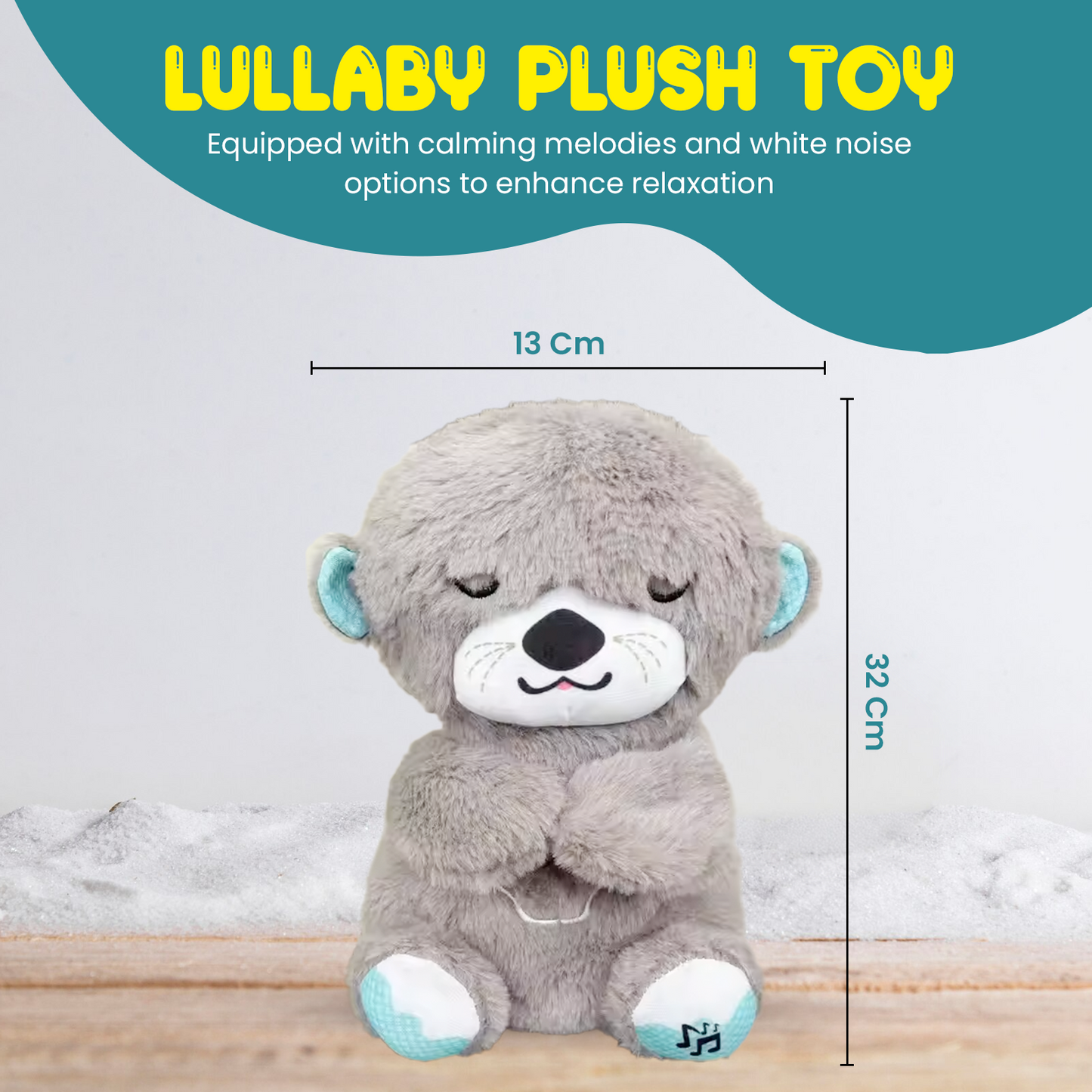Sakuya's Breathing Teddy Bear with Music, Sound, Light for Baby Sensory Sleep Lights Rhythmic Soft Toy| Best Gift for Kids| size 30cms