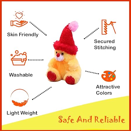 Sakuya Original Joker Teddy, Non-Toxic Super Soft Plush Stuff Toys for All Age Groups - 40 cm (Yellow)