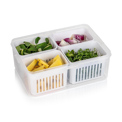 Sakuya Fridge Containers Boxes|Freezer Storage |Container for Kitchen Storage Set| multipurpose Storage in Kitchen, Vegetable|Refrigerator-Food-Box- Plastic - Sakuya