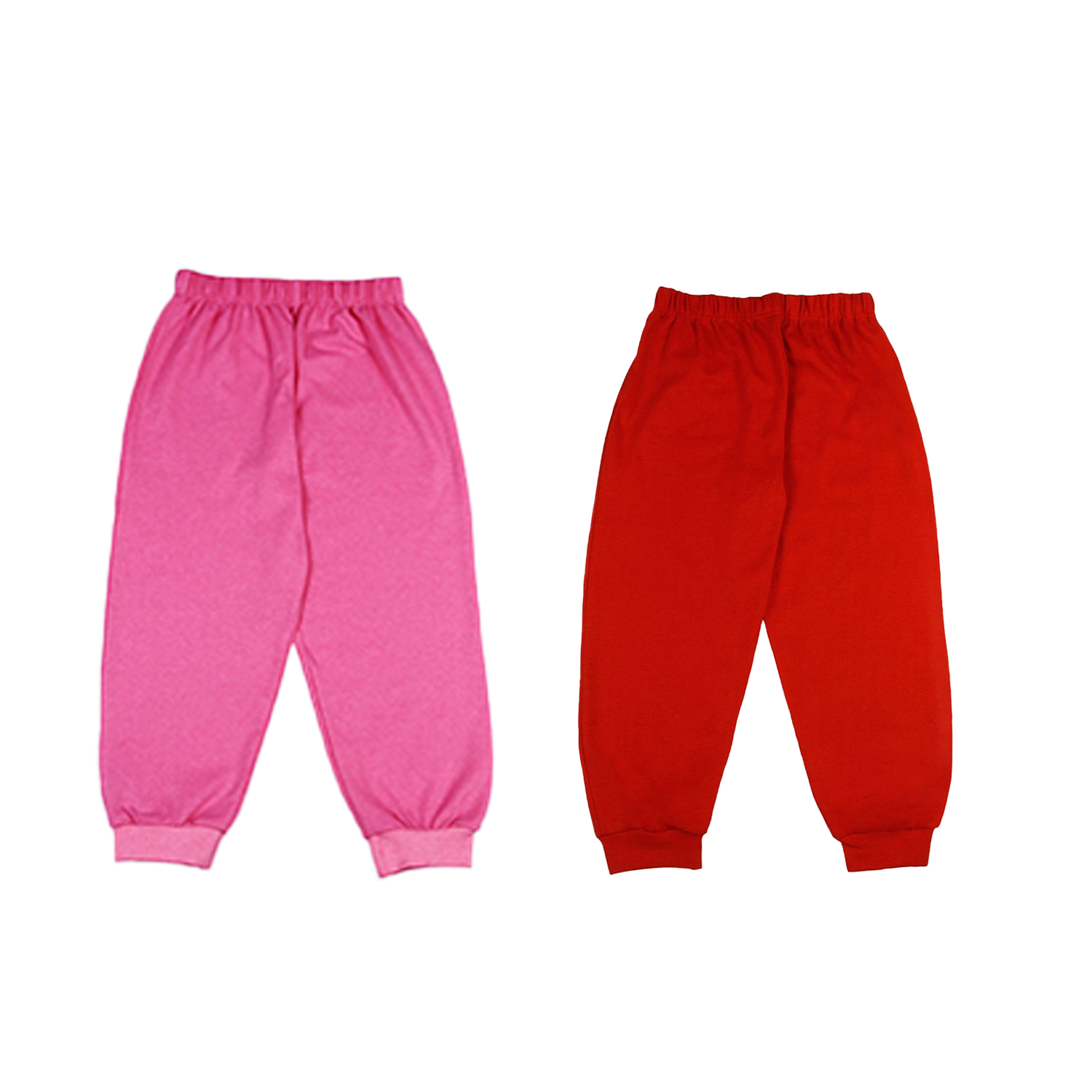 Sakuya Kids Cotton Loungewear Pants Set - Pink and Red |Breathable Fabric| Comfortable Elastic Waistband-Set of 2 Cotton Pyjama Pants - Sakuya