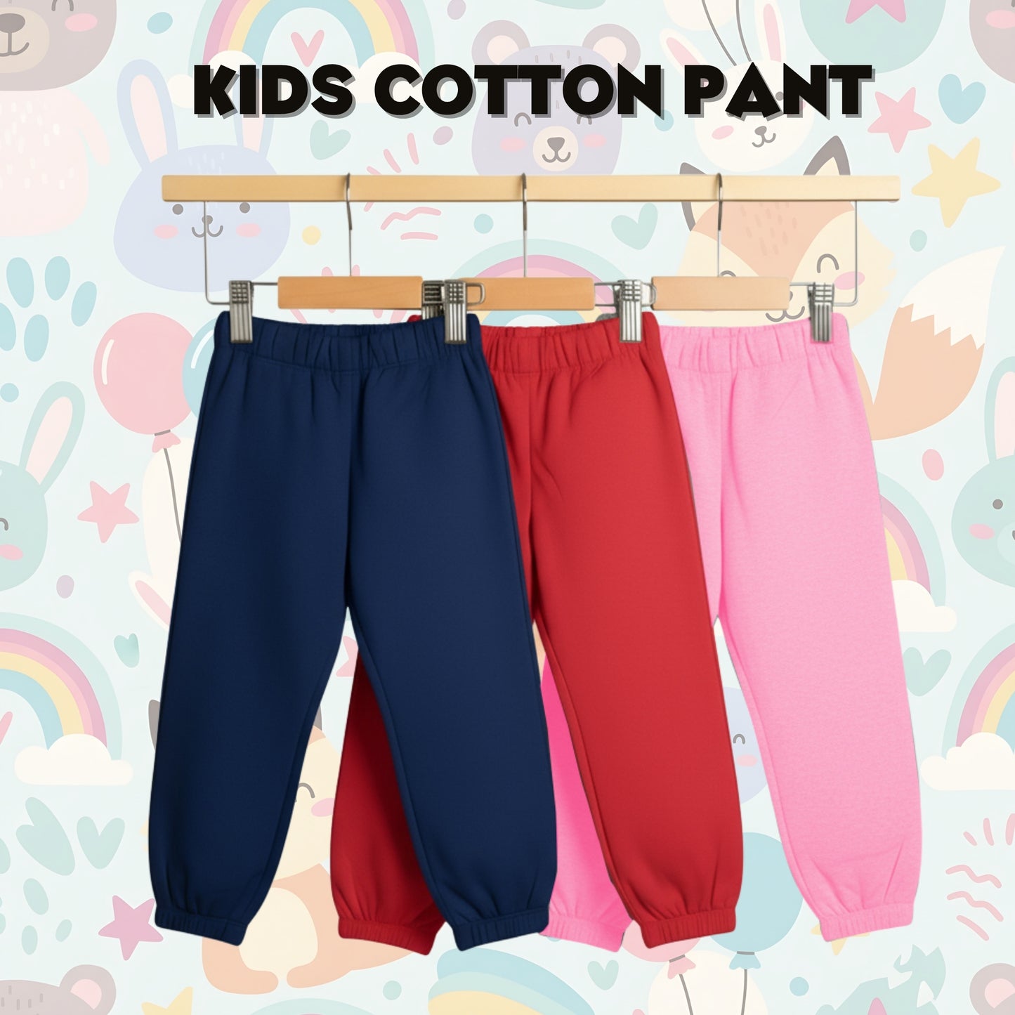 Sakuya Breathable Cotton Set of 3 Pant Set for Nightwear Sleepwear Casual Travel for Unisex Kids Boys Girls