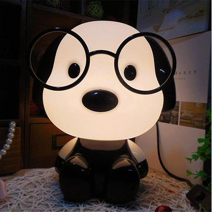 Adorable Dog Night Lamp with Glasses – LED Bedside Light for Kids, Decorative Puppy-Themed Lamp for Bedrooms, Living Rooms, Study Tables, and Nighttime Comfort